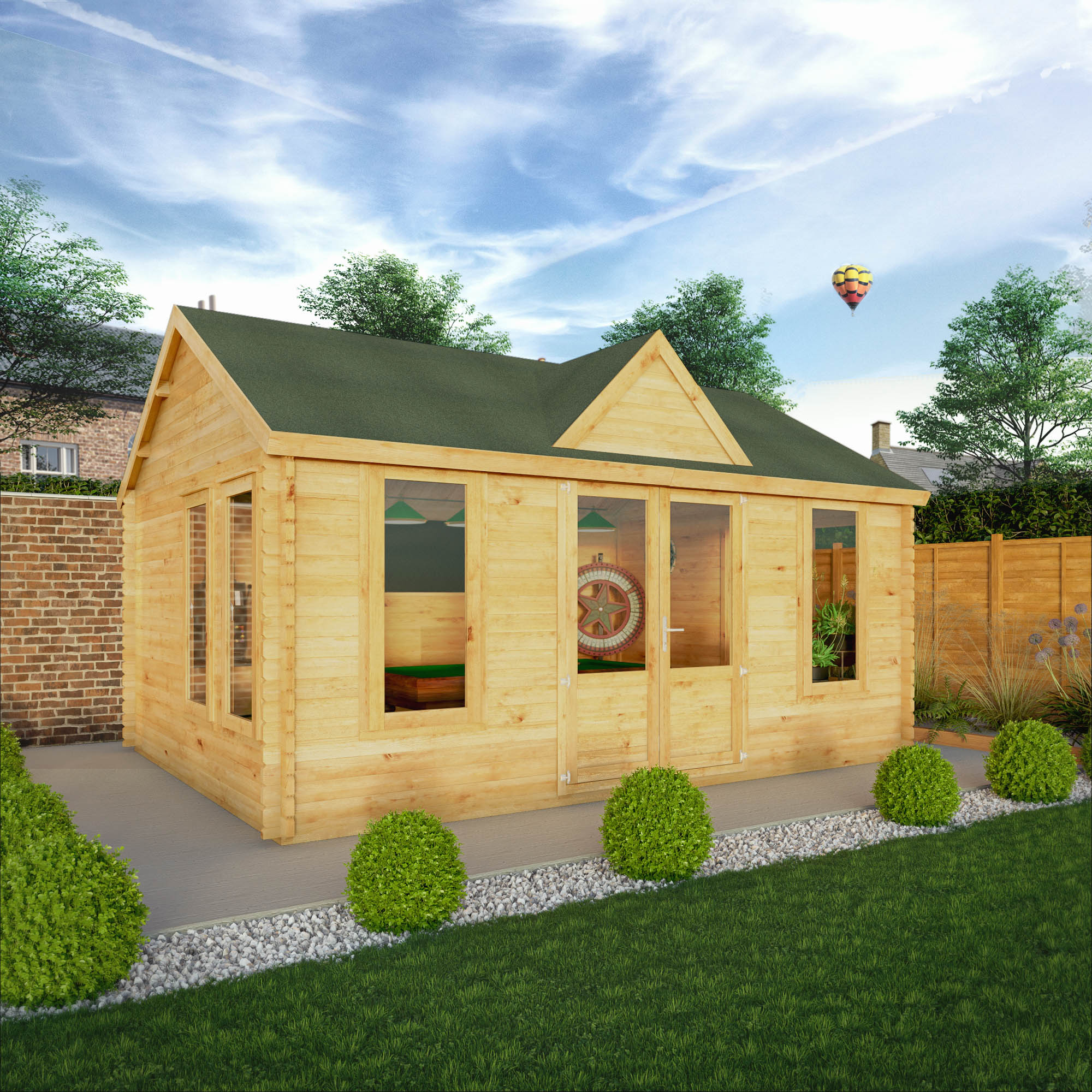 Mercia 44mm Clock Tower Log Cabin (17x13) (5.3m x 4m) (SI-006-004-0103 EAN 5029442019857)