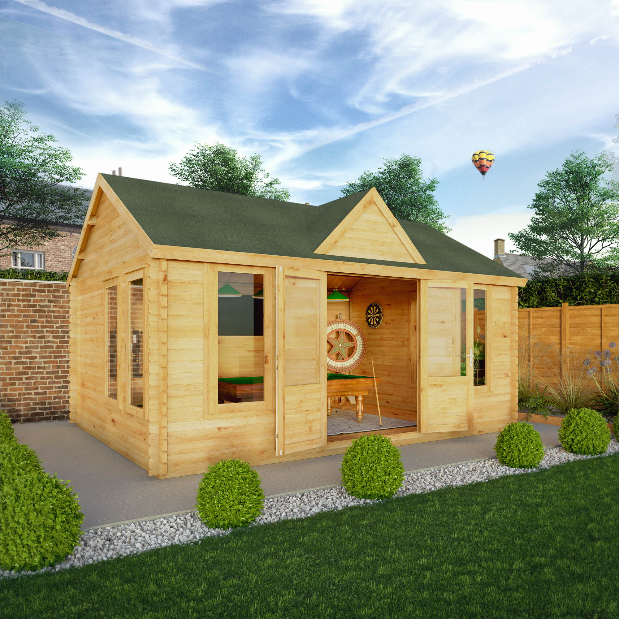 Mercia 44mm Clock Tower Log Cabin (17x13) (5.3m x 4m) (SI-006-004-0103 EAN 5029442019857)