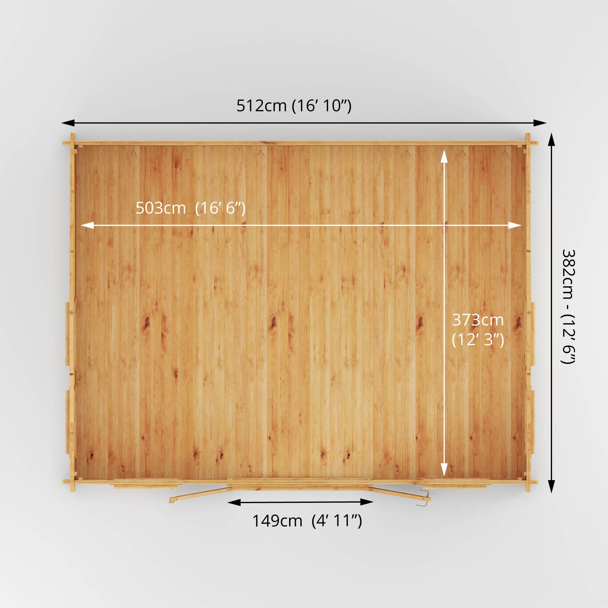 Mercia 44mm Clock Tower Log Cabin (17x13) (5.3m x 4m) (SI-006-004-0103 EAN 5029442019857)