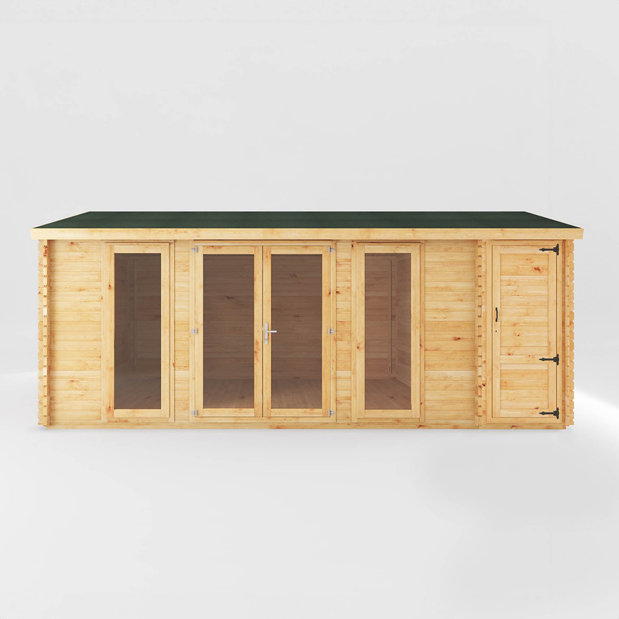 Mercia 44mm Home Office Studio With Side Shed (20x13) (6.1m x 4m) (SI-006-004-0108 EAN 5029442019758)