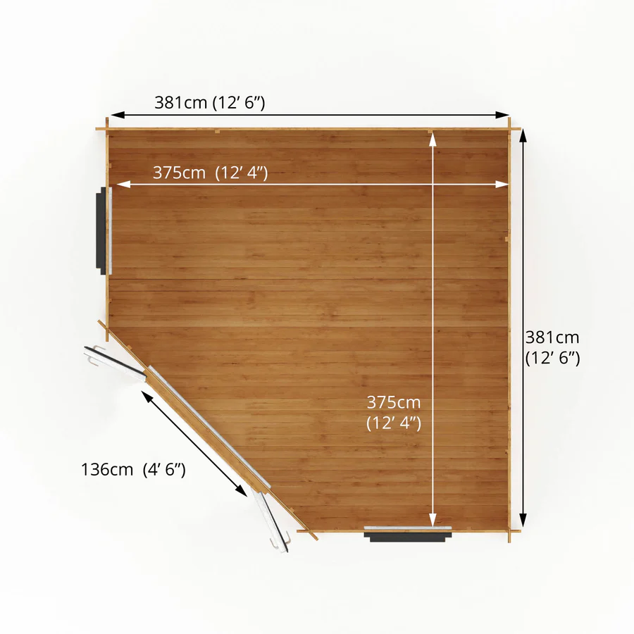 Mercia 44mm Corner Cabin (13x13) (4m x 4m) (SI-006-040-0022 EAN 5029442019277)