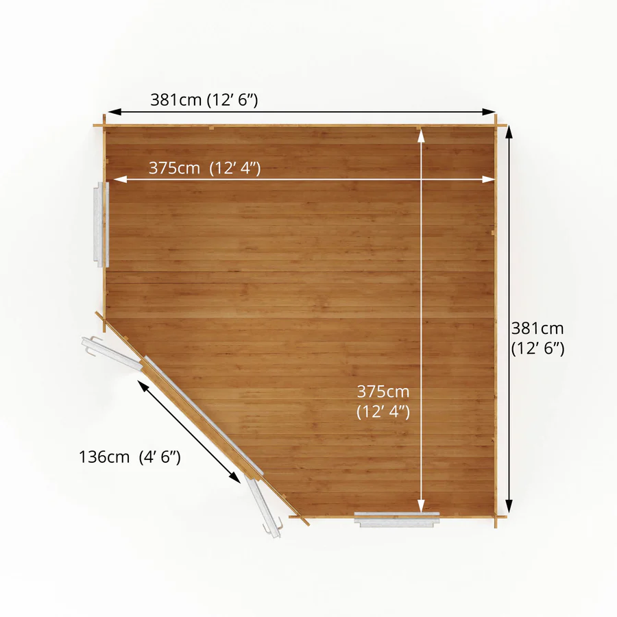 Mercia 44mm Corner Cabin (13x13) (4m x 4m) (SI-006-041-0022 EAN 5029442019253)