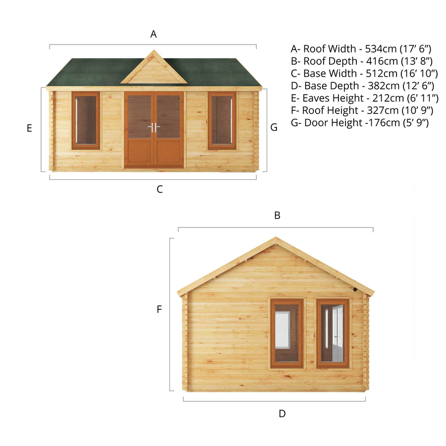 ) (SI-Mercia 44mm Clock Tower Log Cabin (17x13) (5.3m x 4m006-042-0014 EAN 5029442019871)