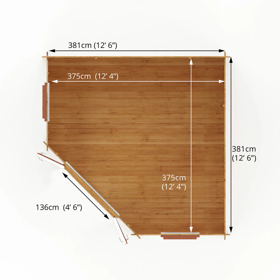 Mercia 44mm Corner Cabin (13x13) (4m x 4m) (SI-006-042-0022 EAN 5029442019260)