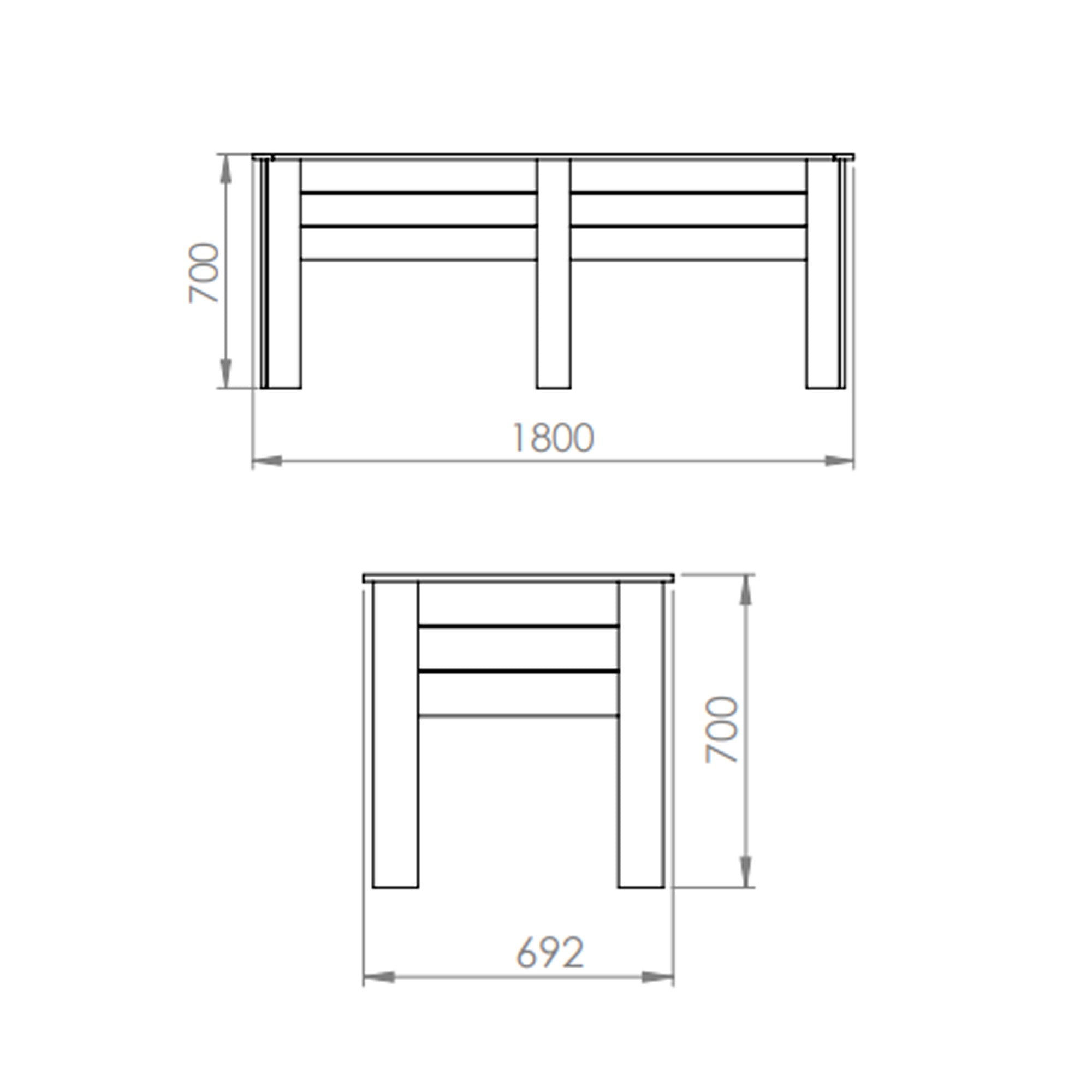 Mercia Carlton 1.8m Raised Planter (ESDXL21PT052 - EAN 5029442019970)