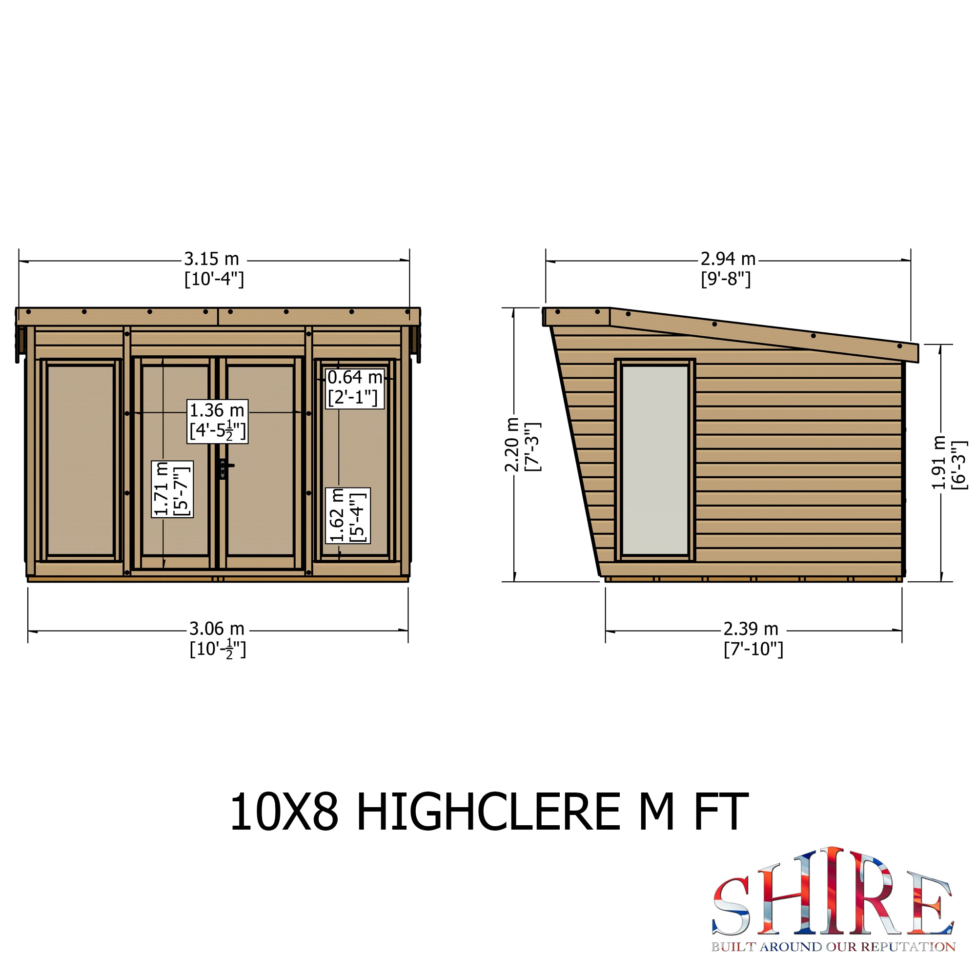 Shire Highclere Summerhouse (10x8) HIGH1008DSL-1AA 5060437984385