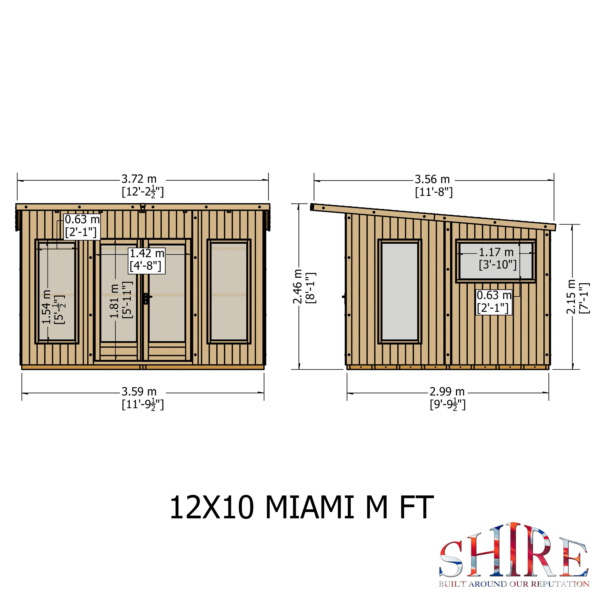 Shire Miami Summerhouse (12x10) MIAM1210DSL-1AA 5019804118915