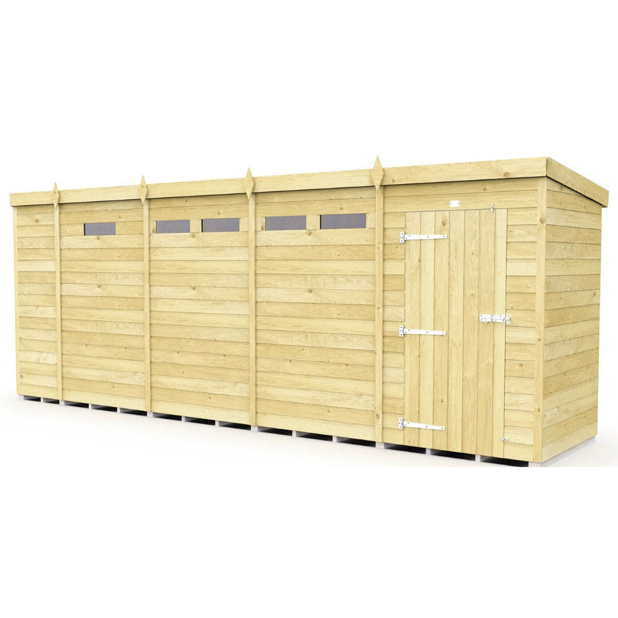 Total Sheds (17x4) Pressure Treated Pent Security Shed
