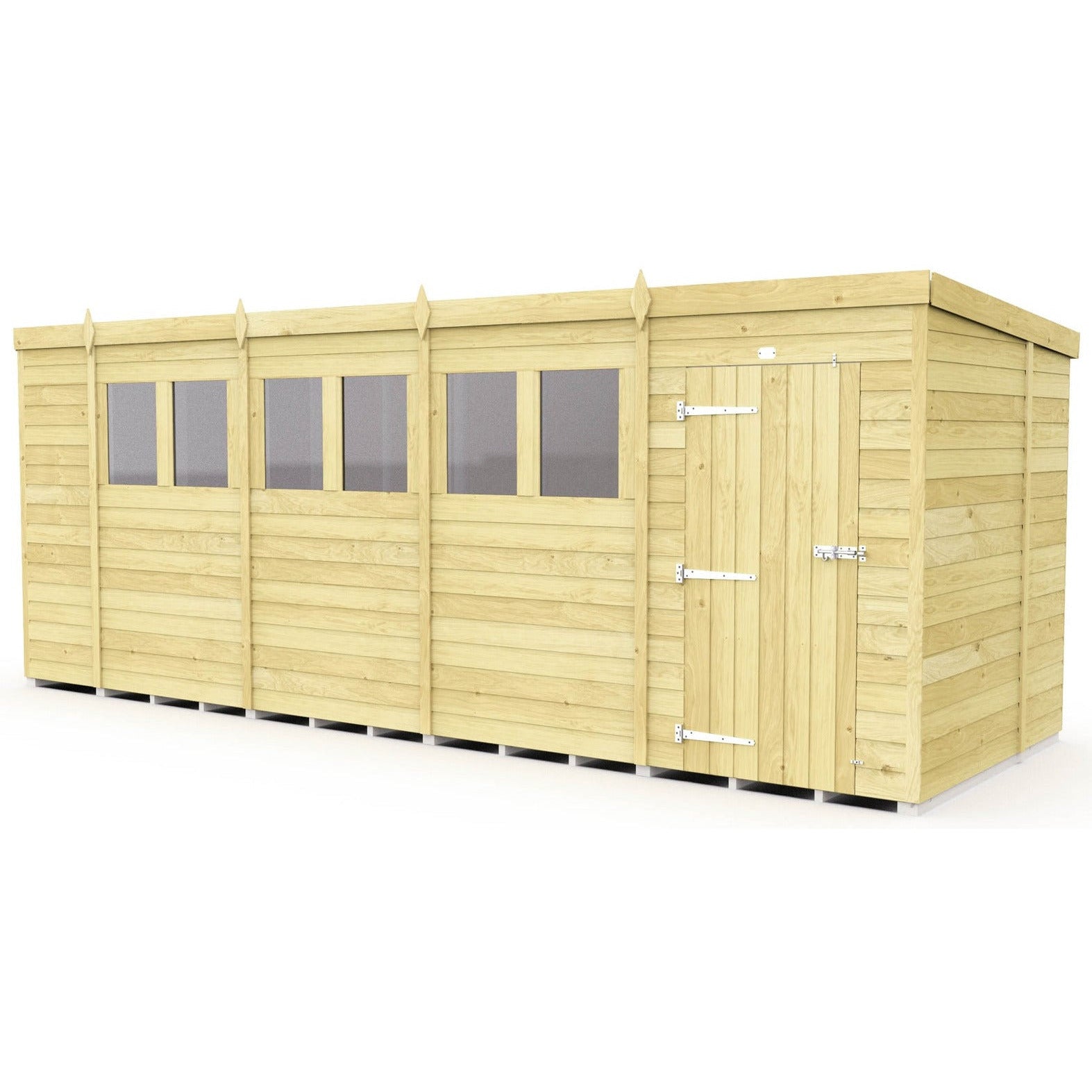 Total Sheds (19x7) Pressure Treated Pent Shed