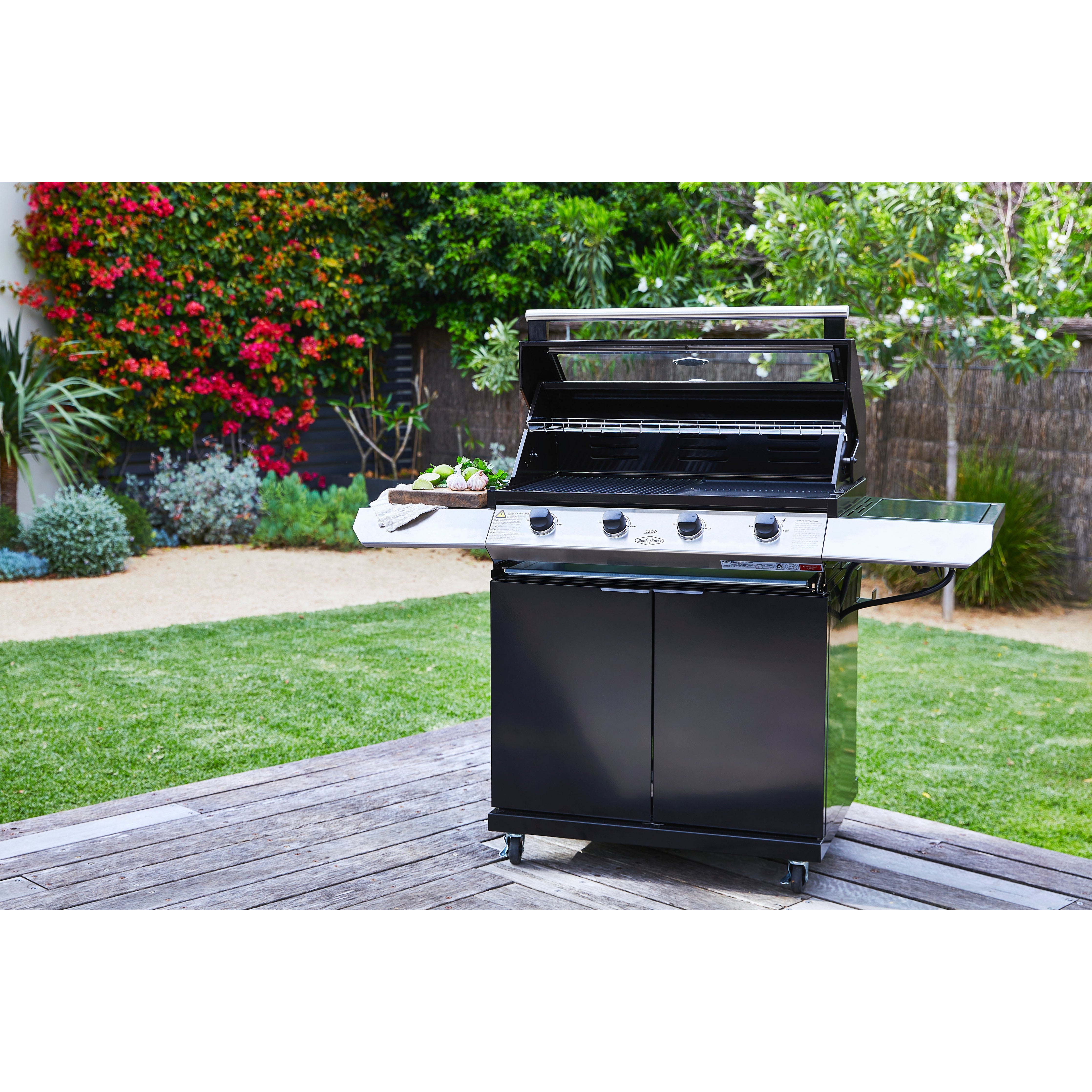 BeefEater 1200S 5 Burner BBQ & Side Burner Trolley (BMG1251SBE 5060569418246)