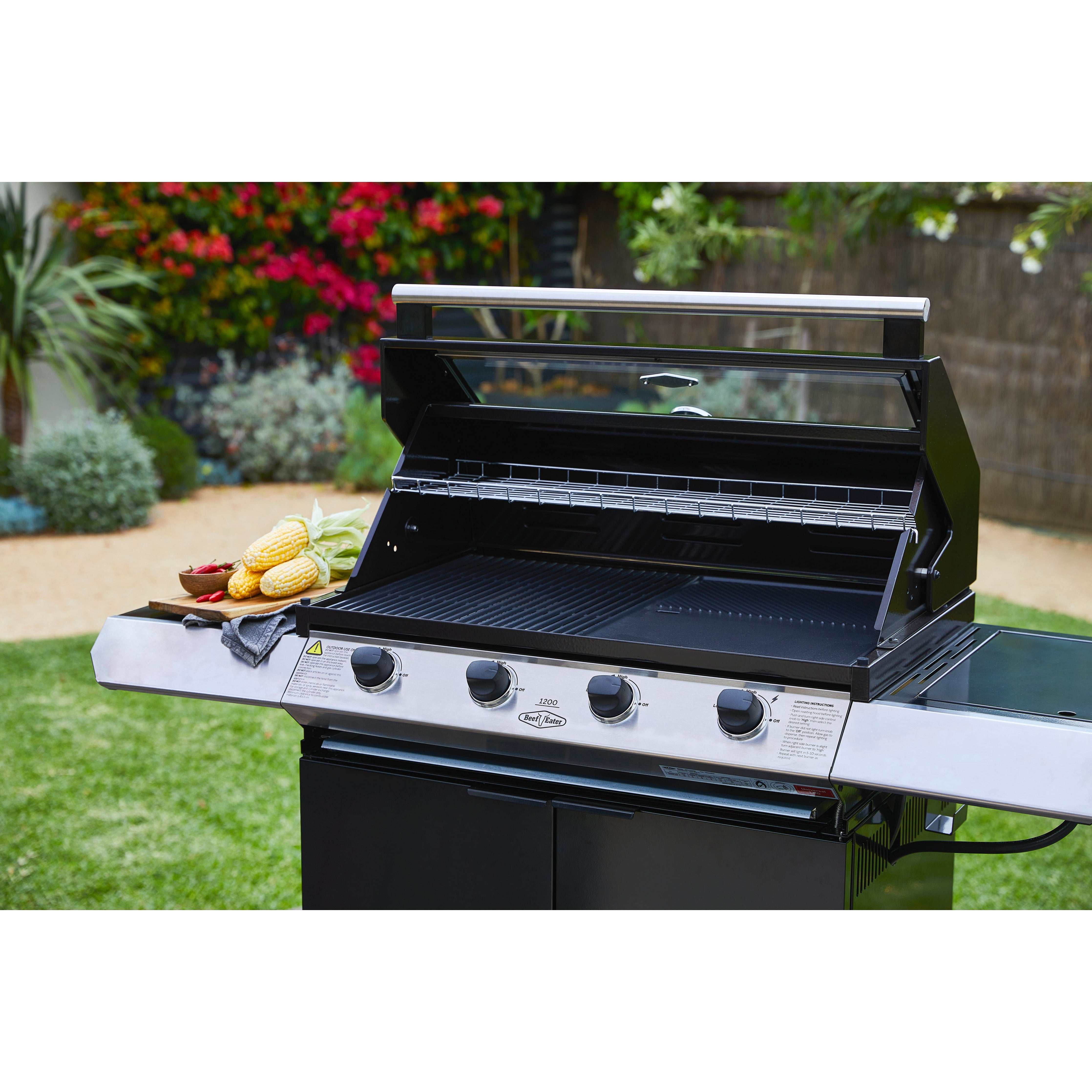 BeefEater 1200S 3 Burner BBQ & Side Burner Trolley (BMG1231SBE 5060569418222)