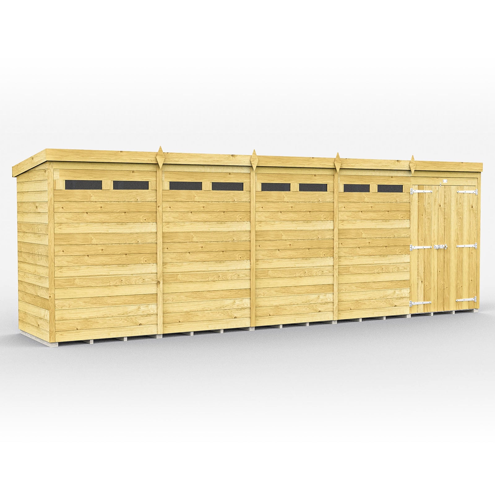 Total Sheds (20x4) Pressure Treated Pent Security Shed