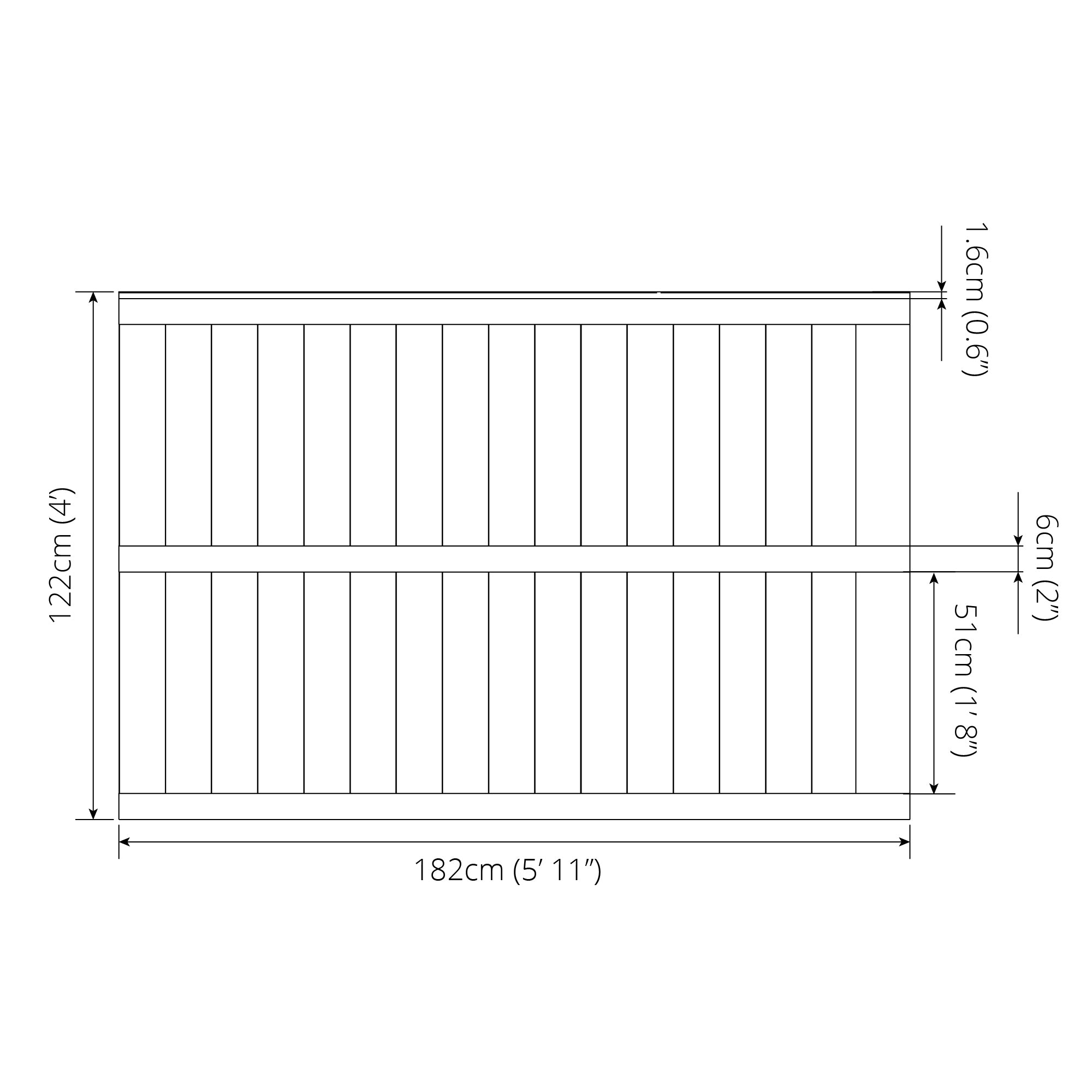Mercia Feather Edge - Pressure Treated (4 Foot / 1220mm) (SI-008-034-0006 - EAN 5029442087412)