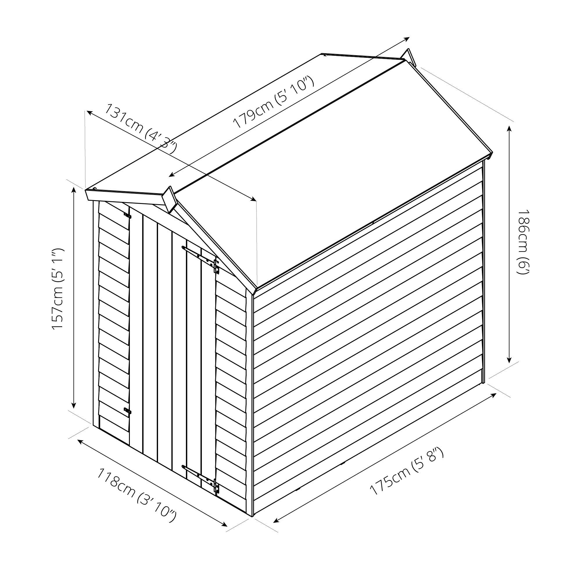 Mercia Overlap Apex Shed (6x4) (SI-001-001-0001 - EAN 5029442075099)