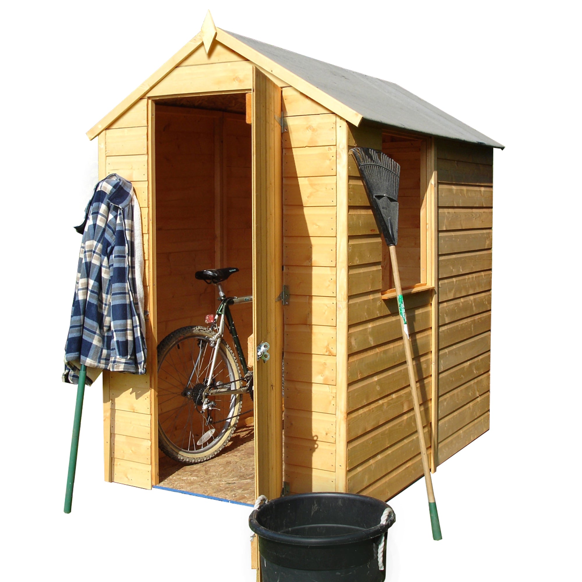 Shire Shetland Shiplap Apex Single Door (6m x 4m) Shed SHET0604DSL-1AA 5060437981698 - Outside Store
