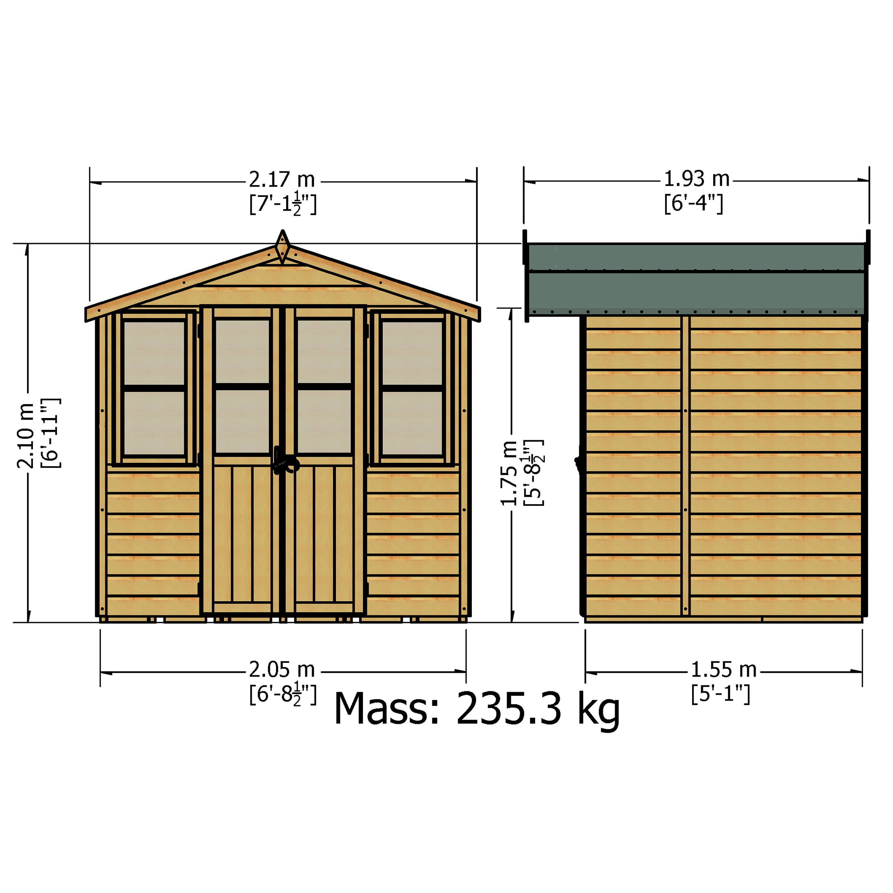 Shire Haddon Summerhouse (7x5) HADD0705DSL-1AA 5060437983760 - Outside Store