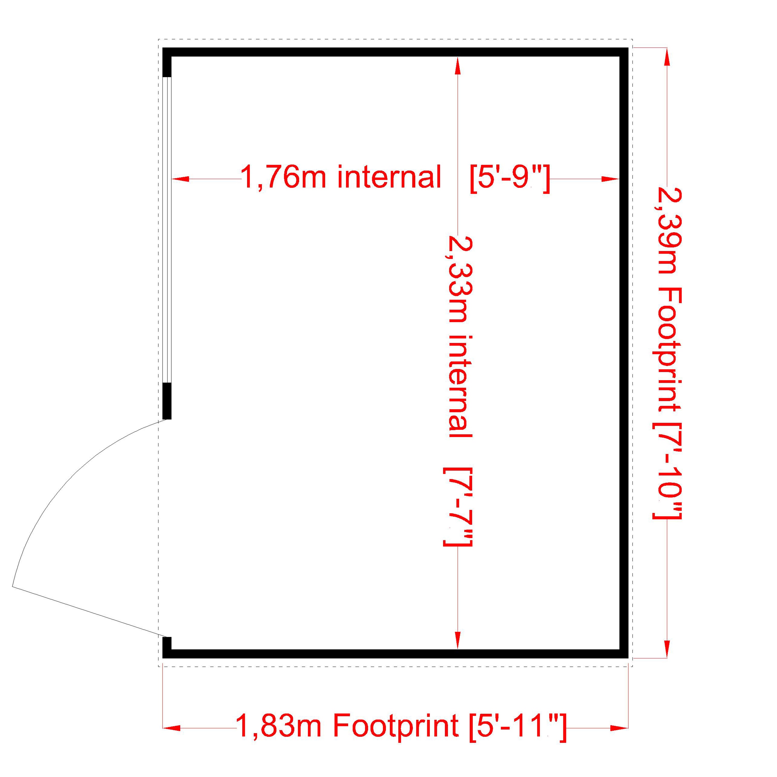 Shire Pent Shed (8x6) PENT0806DSL-1AA 5060437981797 - Outside Store