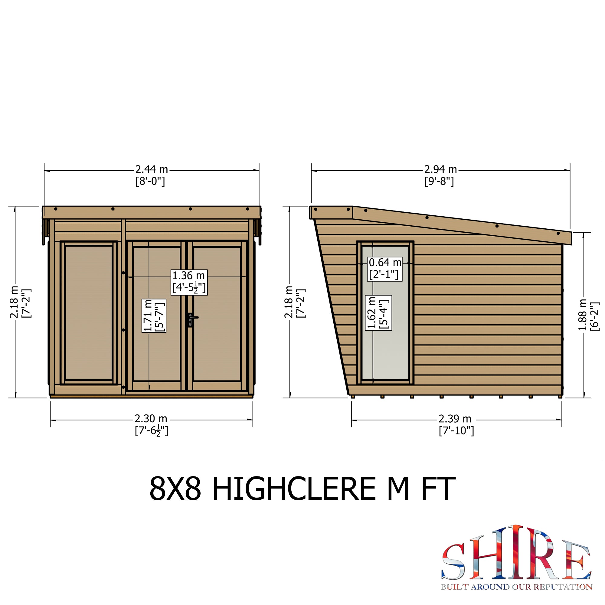 Shire Highclere Summerhouse (8x8) HIGH0808DSL-1AA 5060490131306