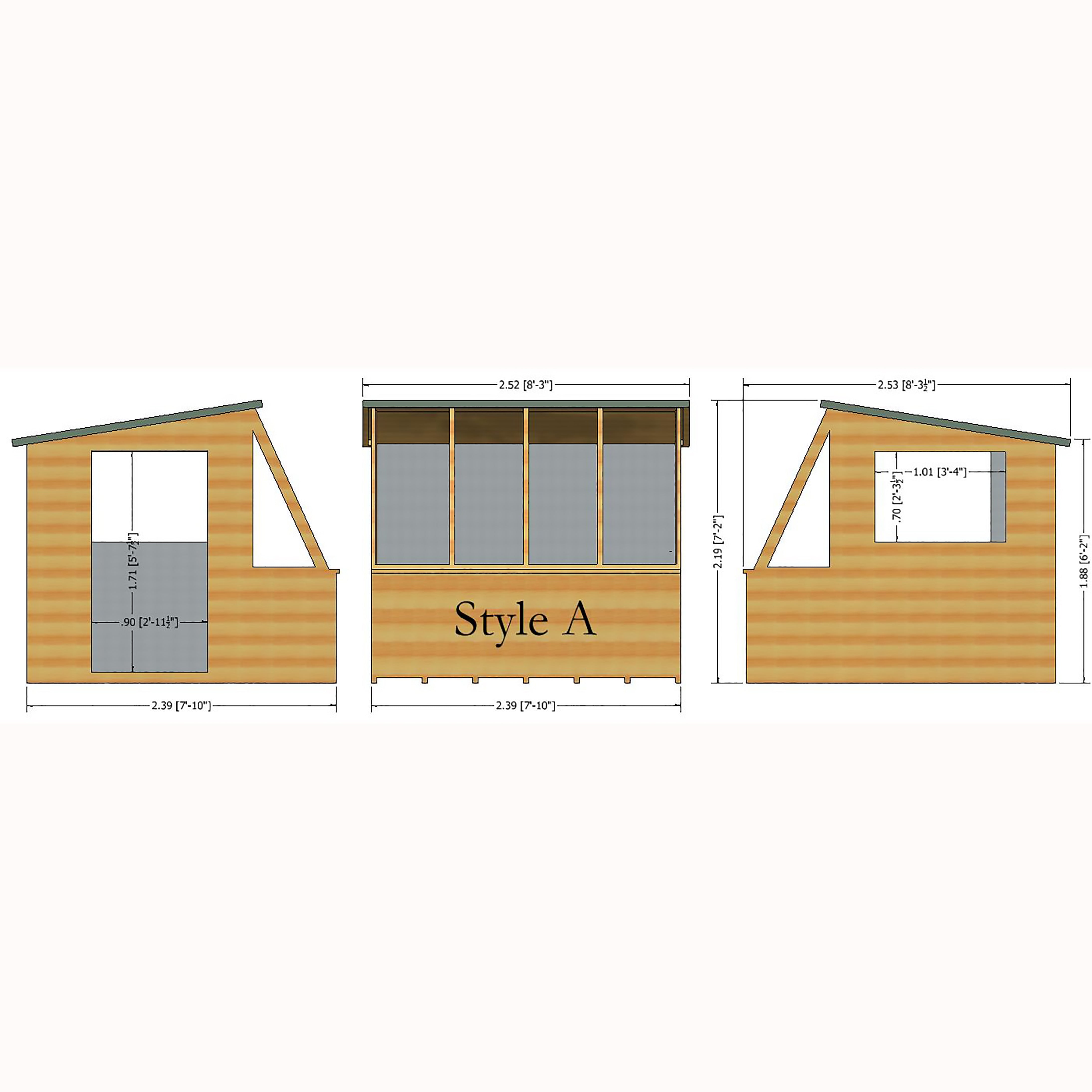 Shire Iceni Potting Shed Greenhouse (8x8) ICEN0808DSL-1SA 5019804119011