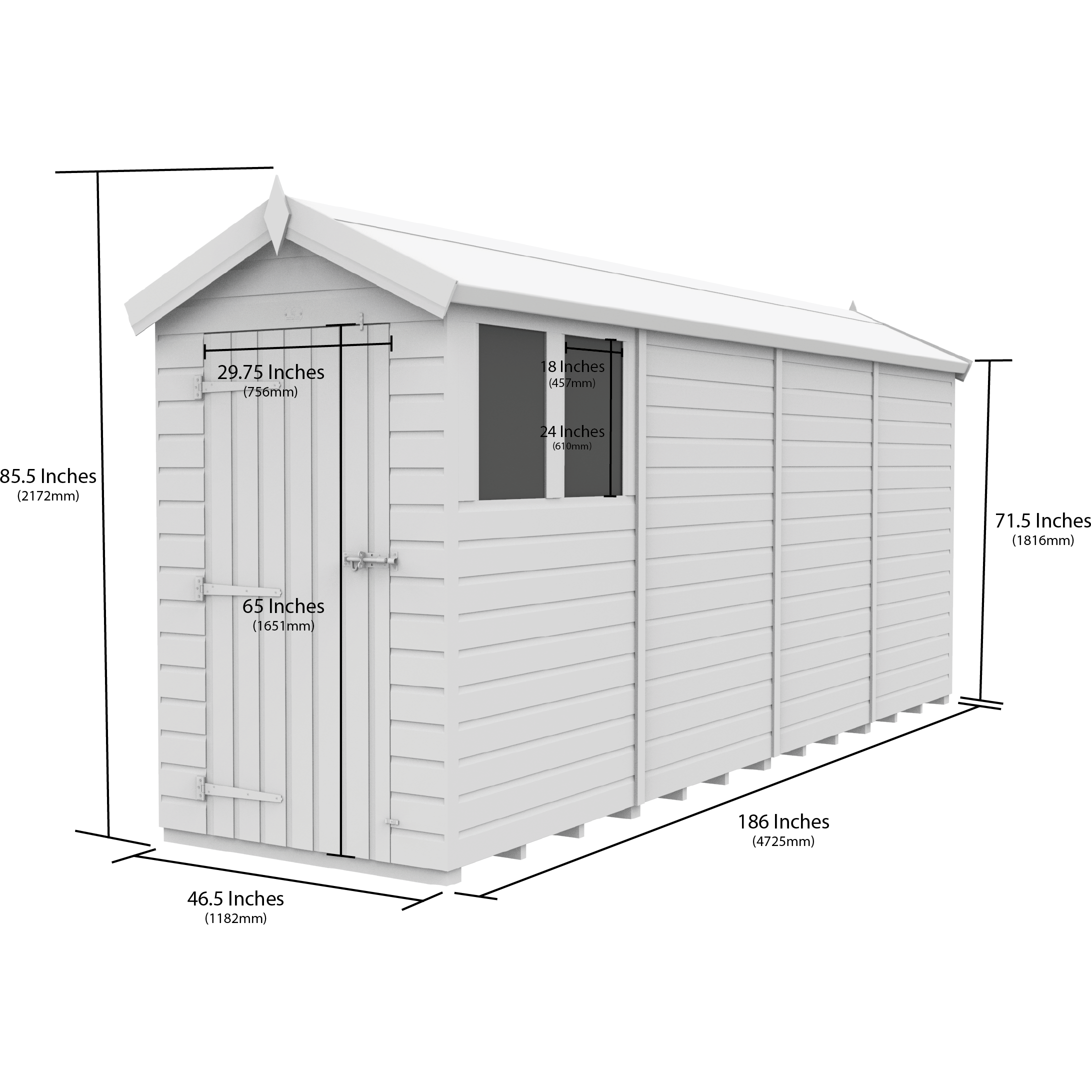 Total Sheds (4x16) Pressure Treated Apex Shed