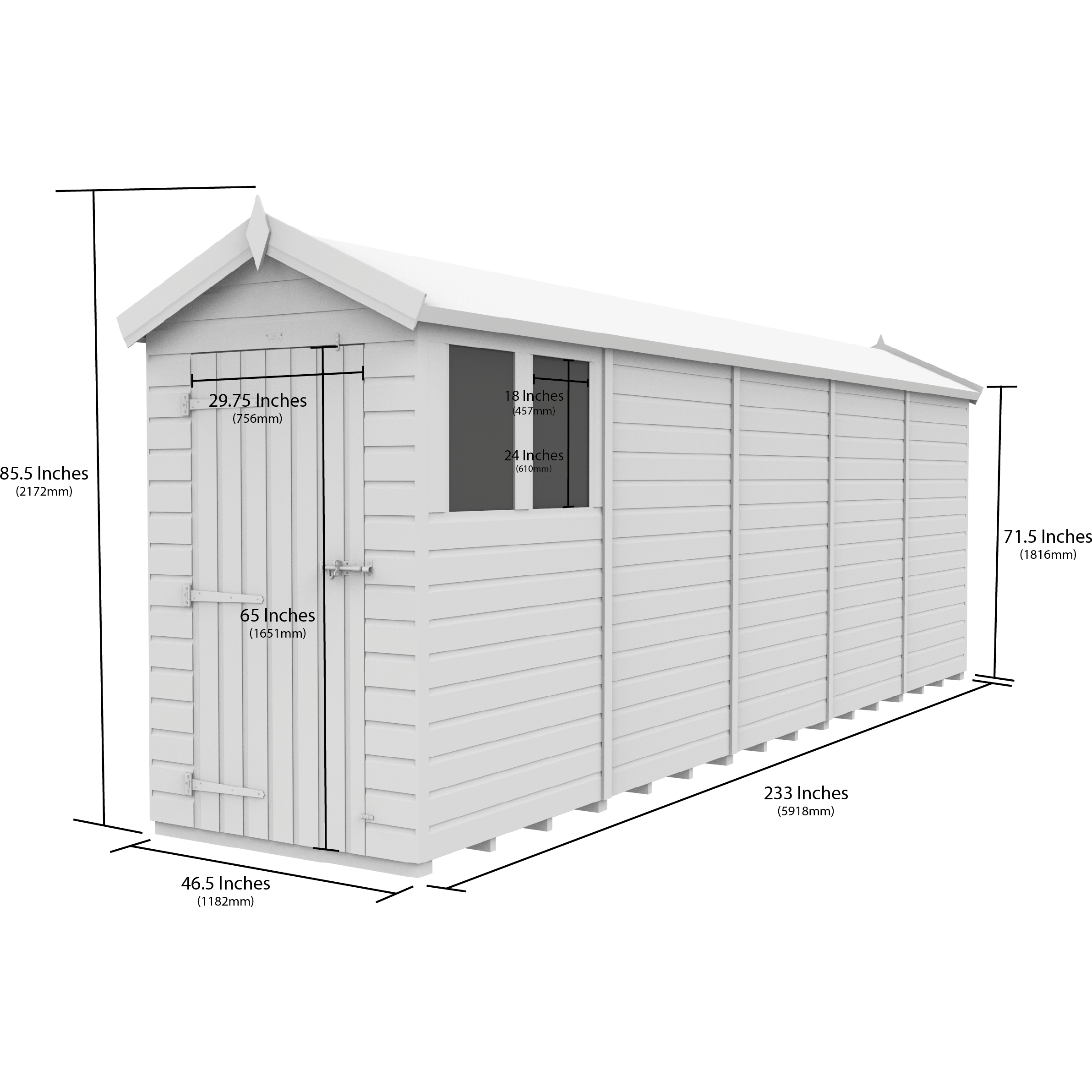 Total Sheds (4x20) Pressure Treated Apex Shed