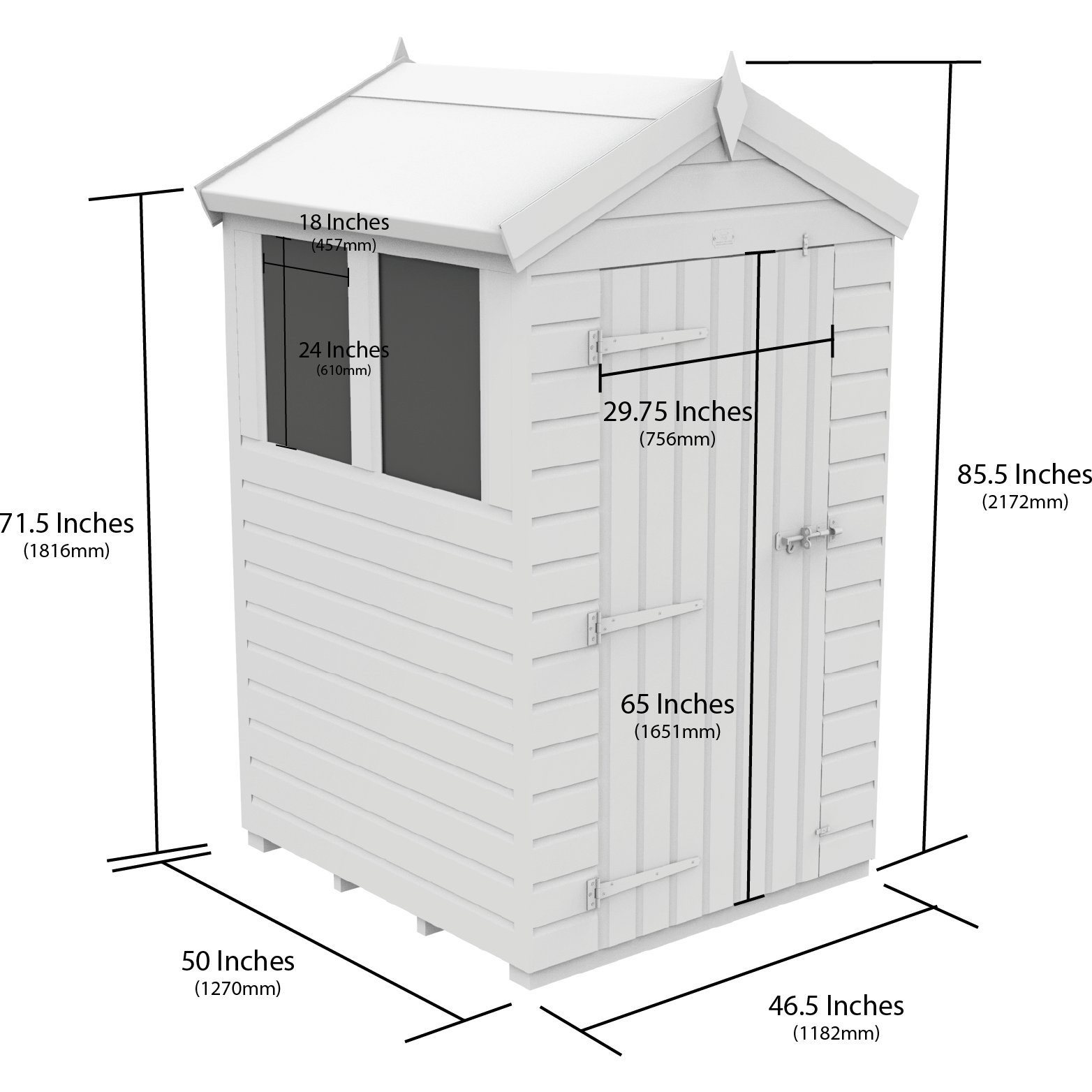 Total Sheds (4x4) Pressure Treated Apex Shed