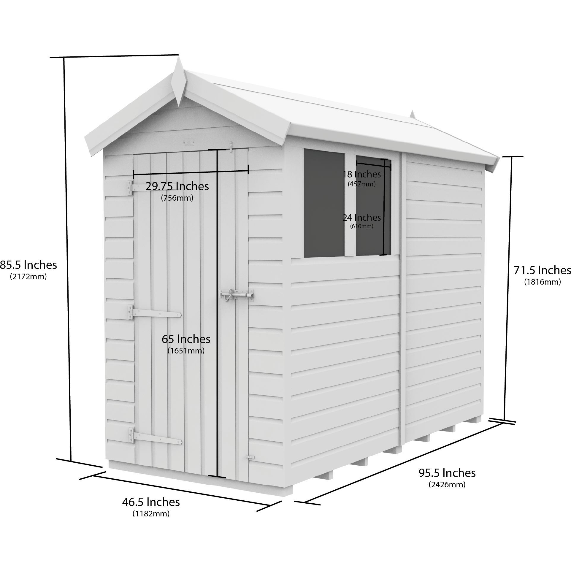 Total Sheds (4x8) Pressure Treated Apex Shed