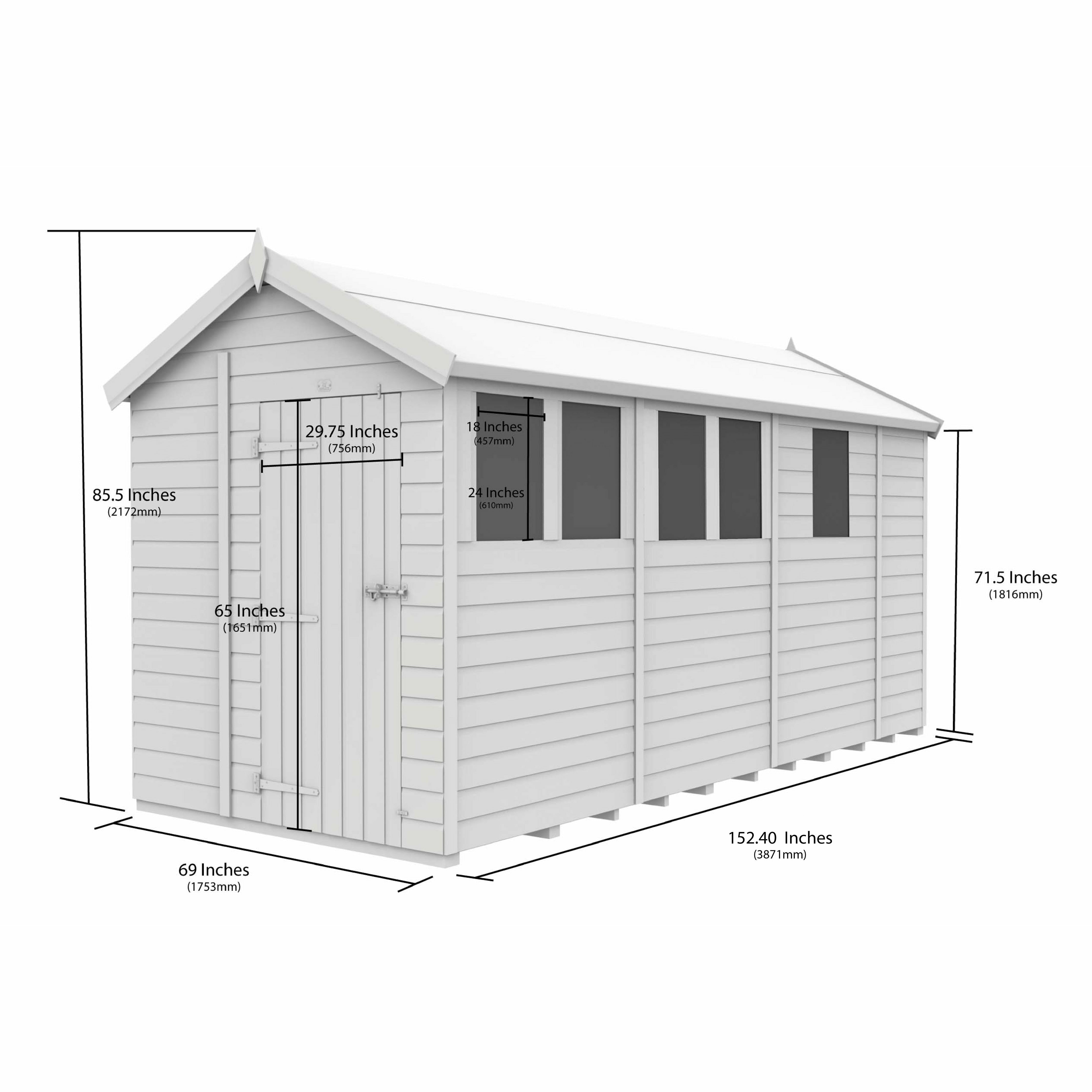 Total Sheds (6x13) Pressure Treated Apex Shed