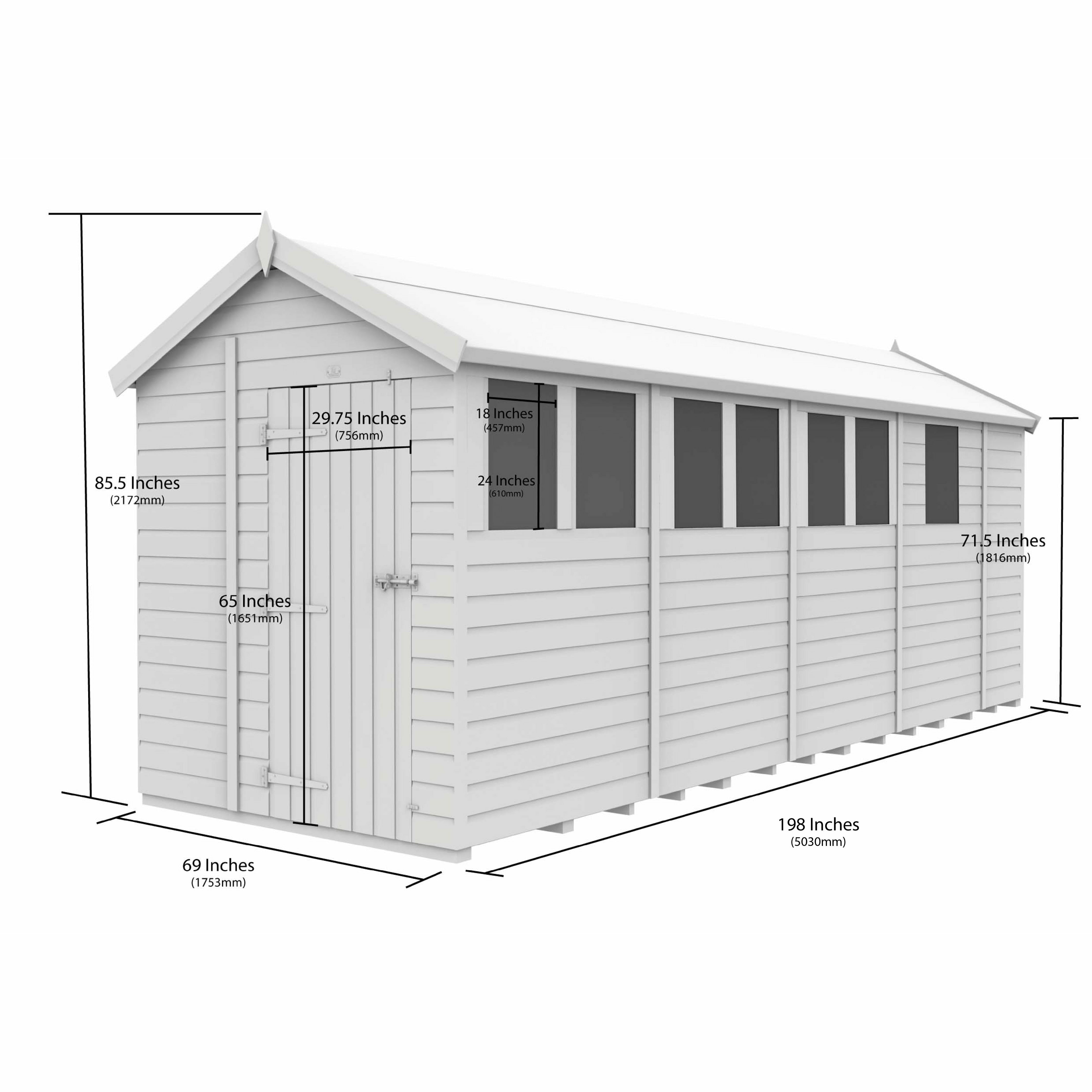 Total Sheds (6x17) Pressure Treated Apex Shed