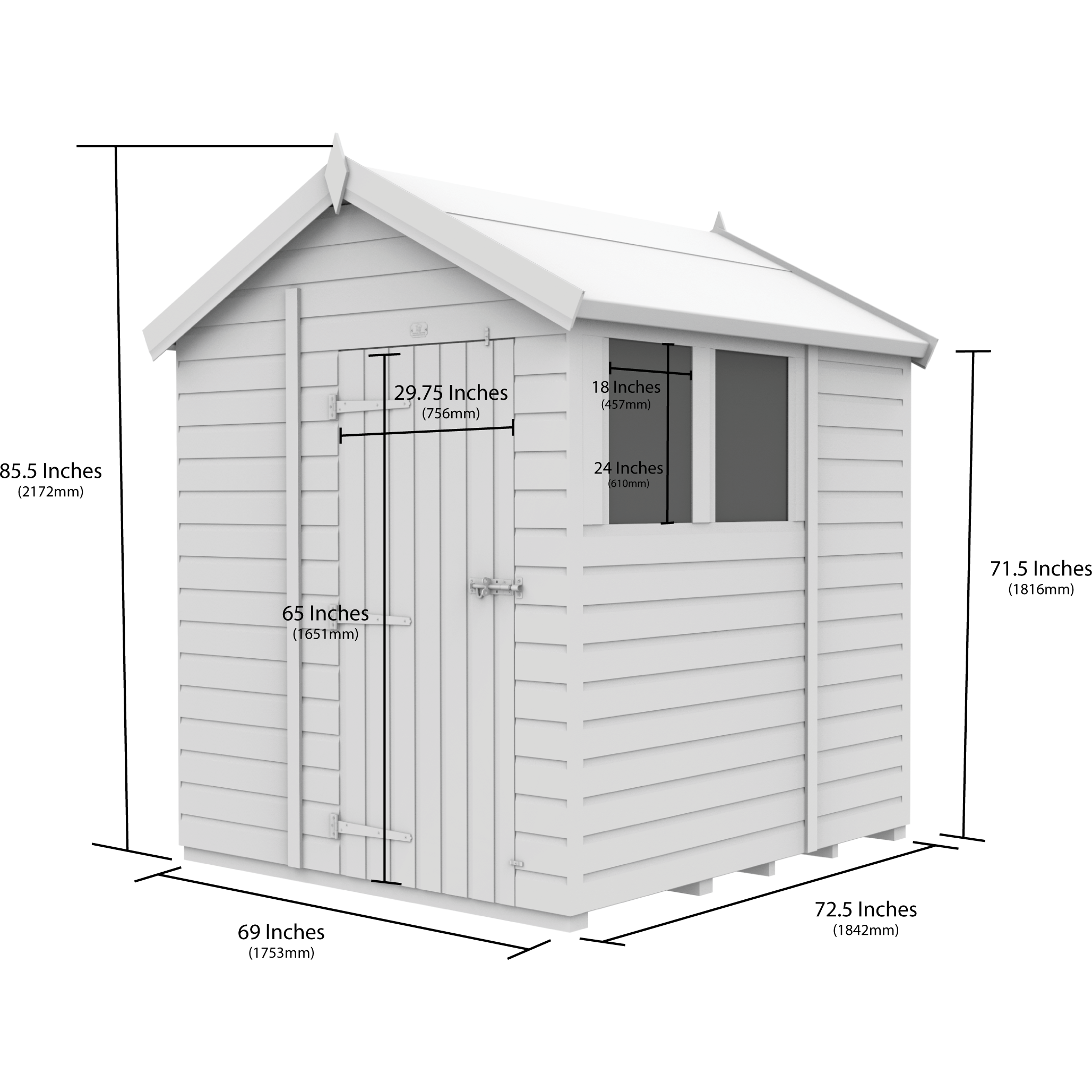 Total Sheds (6x6) Pressure Treated Apex Shed