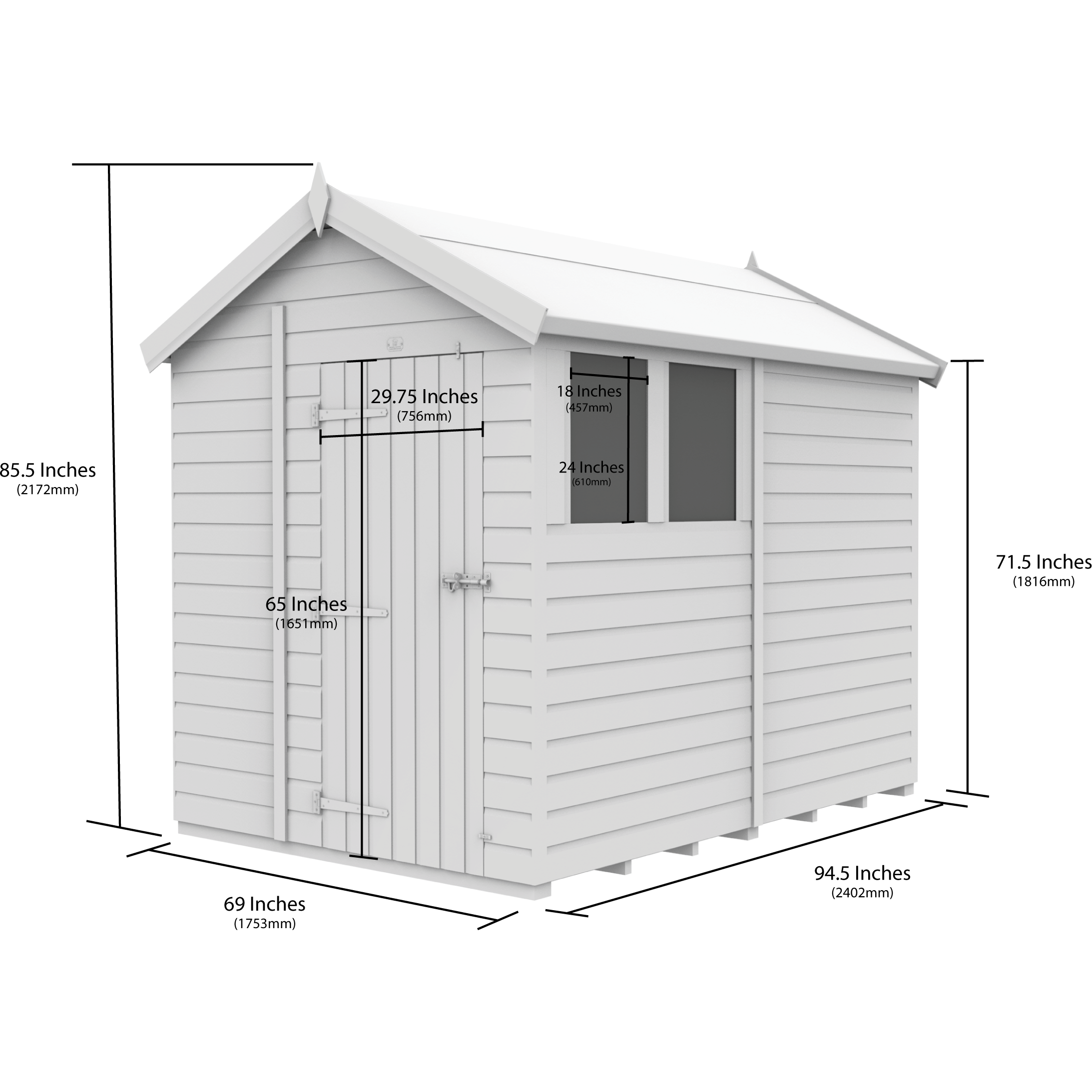 Total Sheds (6x8) Pressure Treated Apex Shed