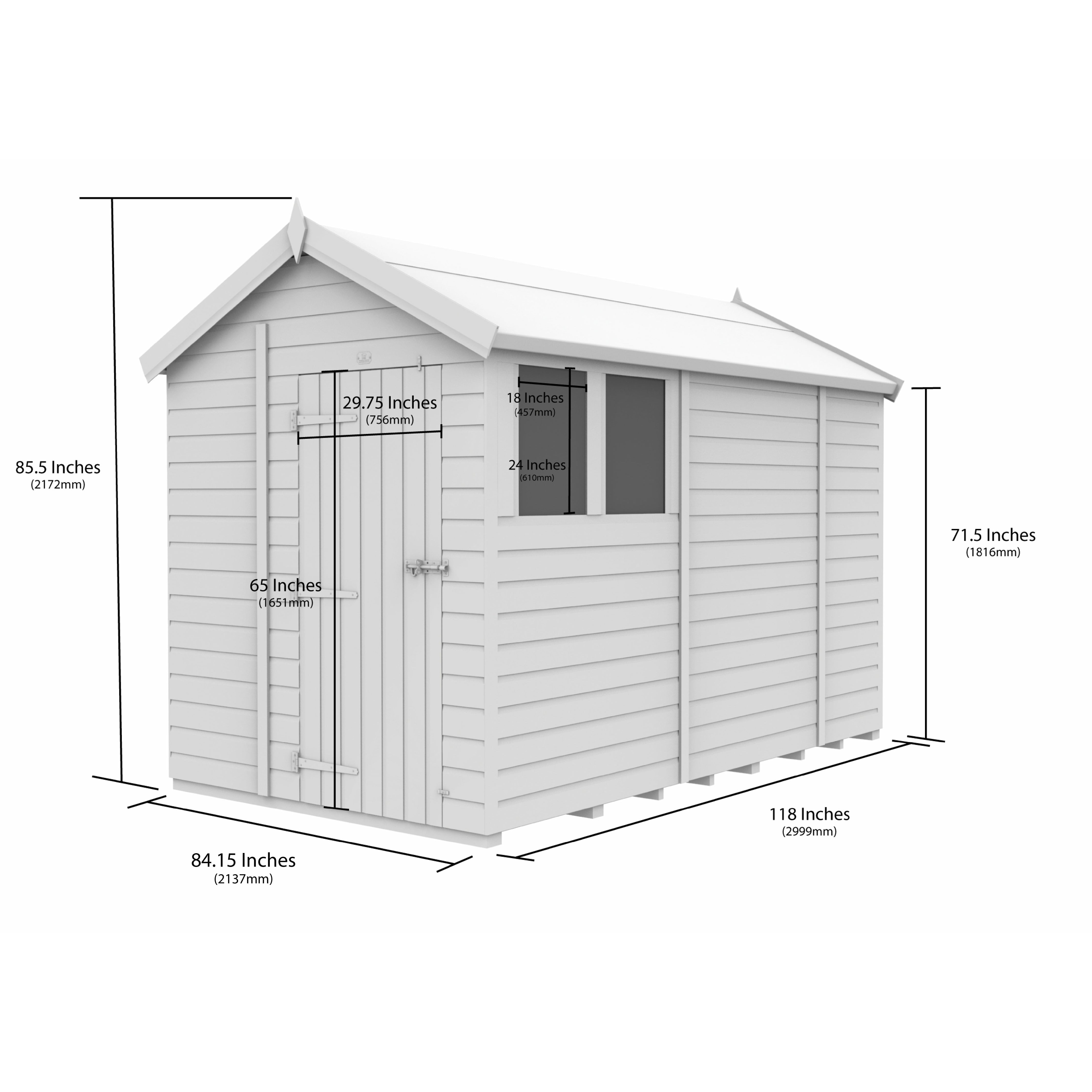 Total Sheds (7x10) Pressure Treated Apex Shed