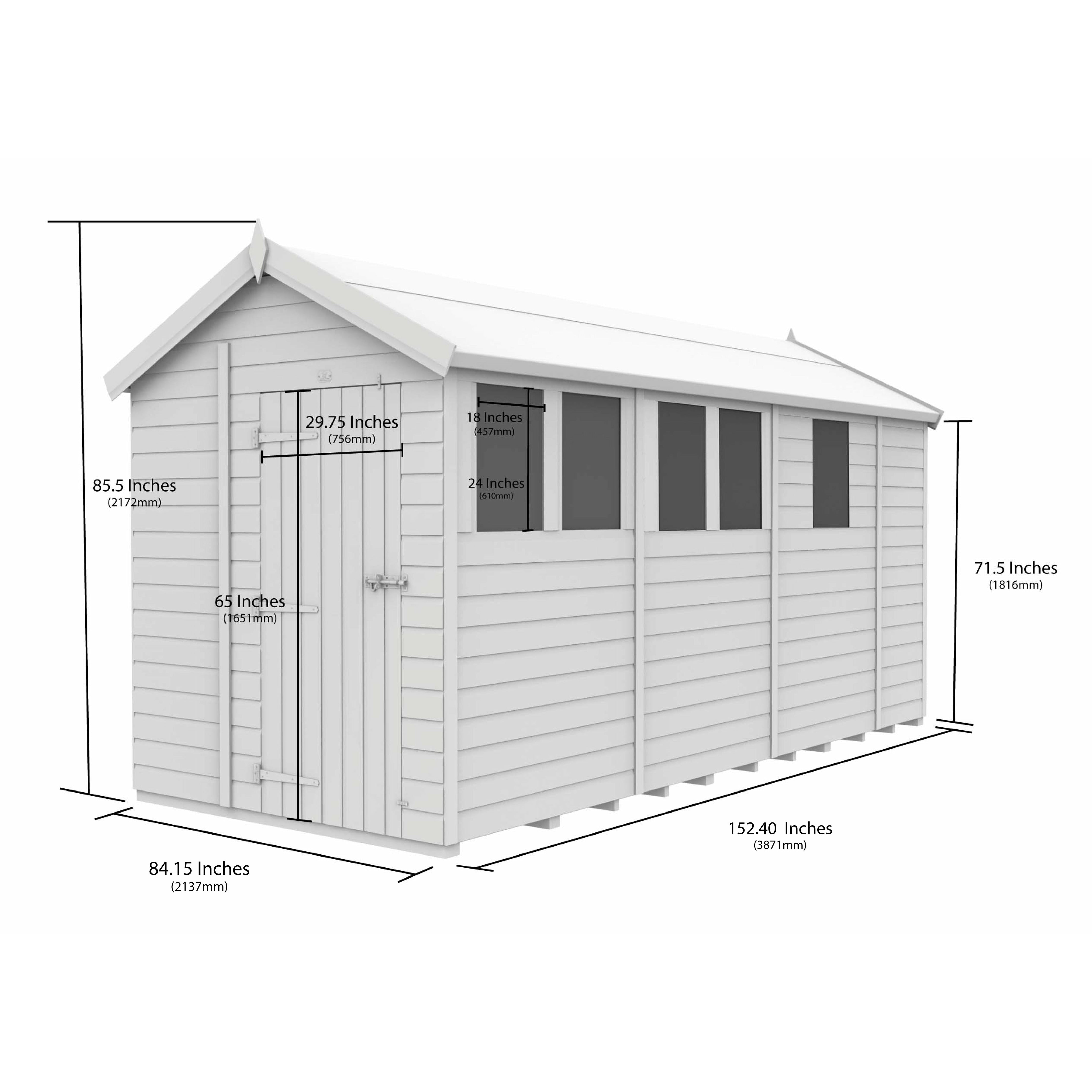 Total Sheds (7x13) Pressure Treated Apex Shed