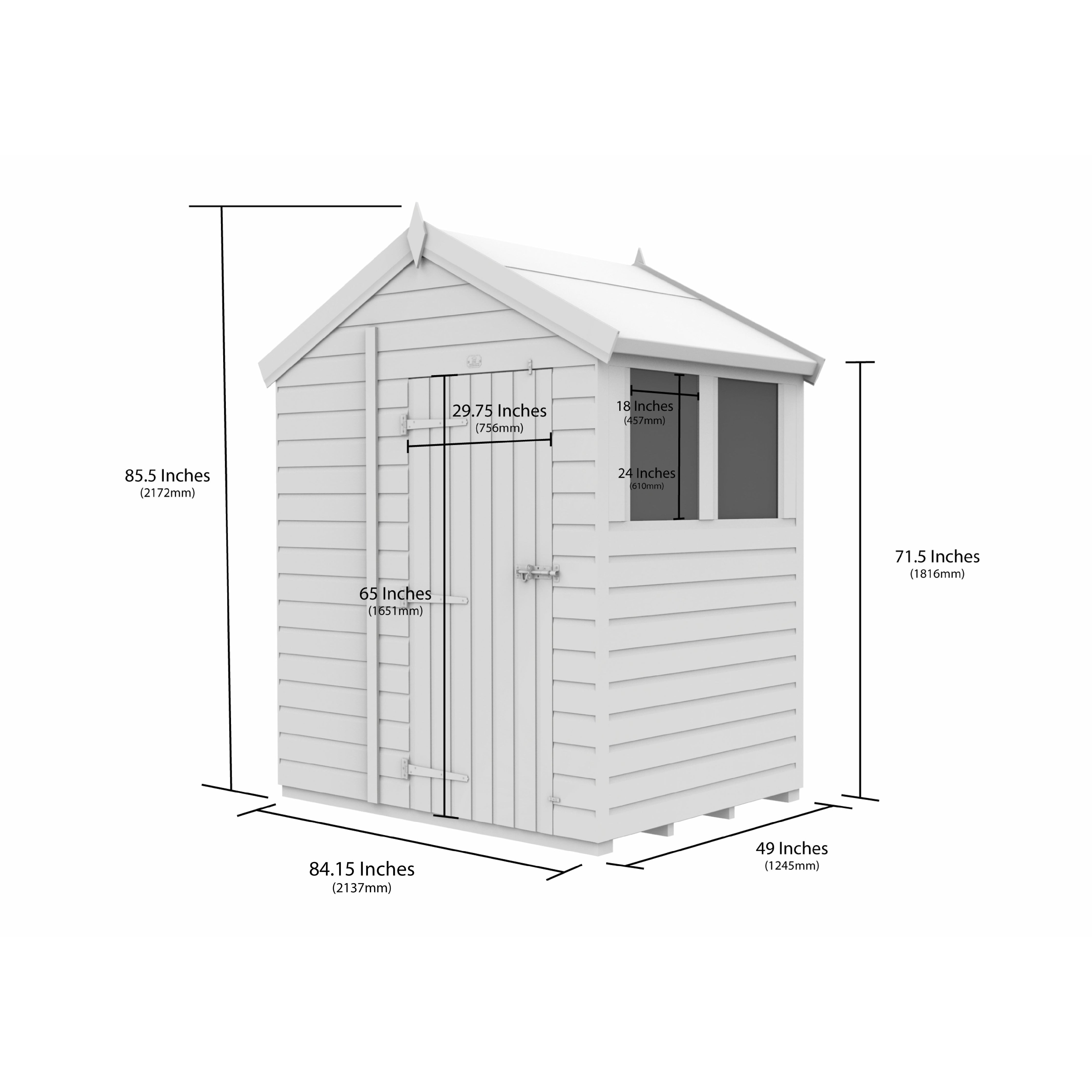 Total Sheds (7x4) Pressure Treated Apex Shed