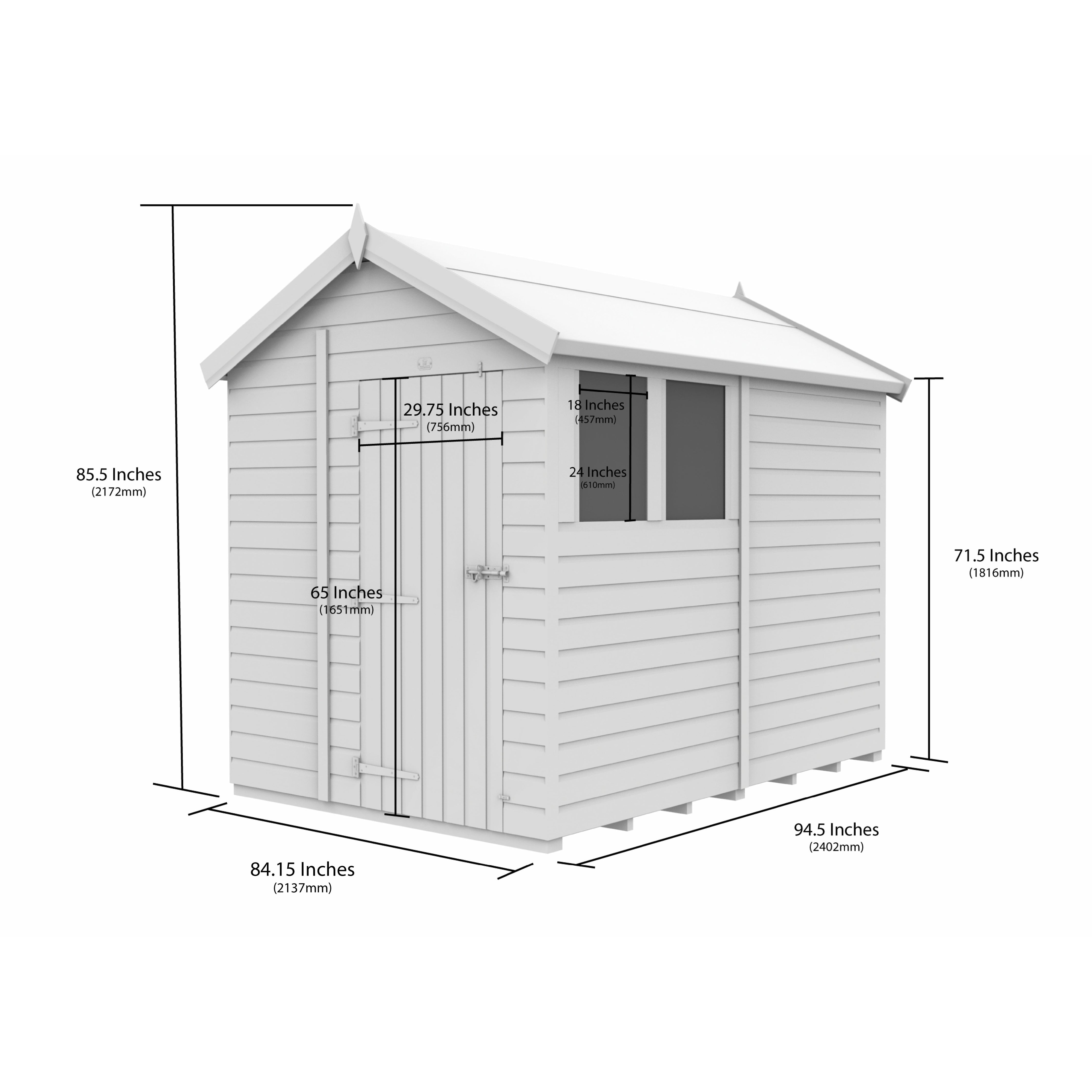 Total Sheds (7x8) Pressure Treated Apex Shed