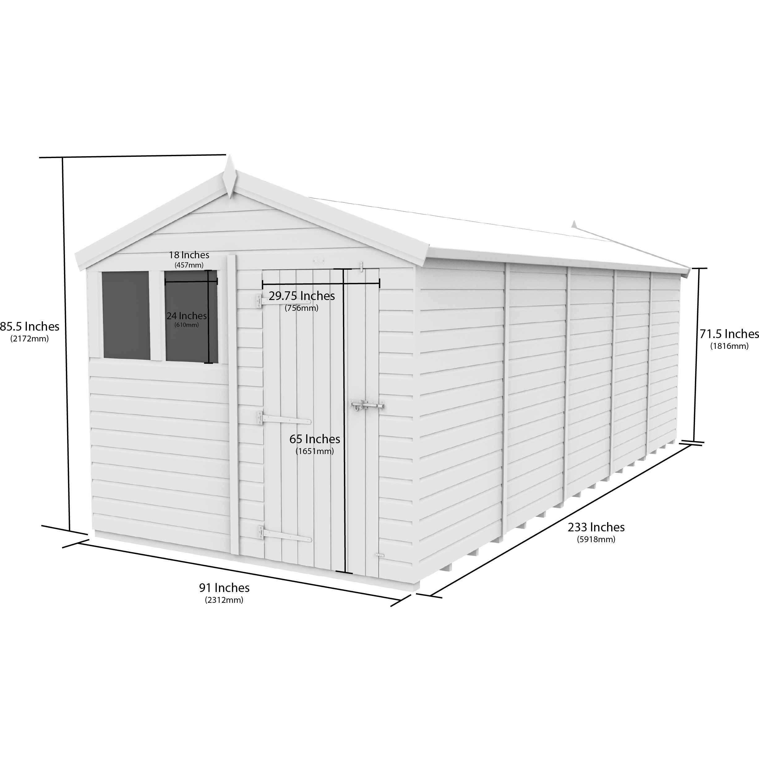 Total Sheds (8x20) Pressure Treated Apex Shed
