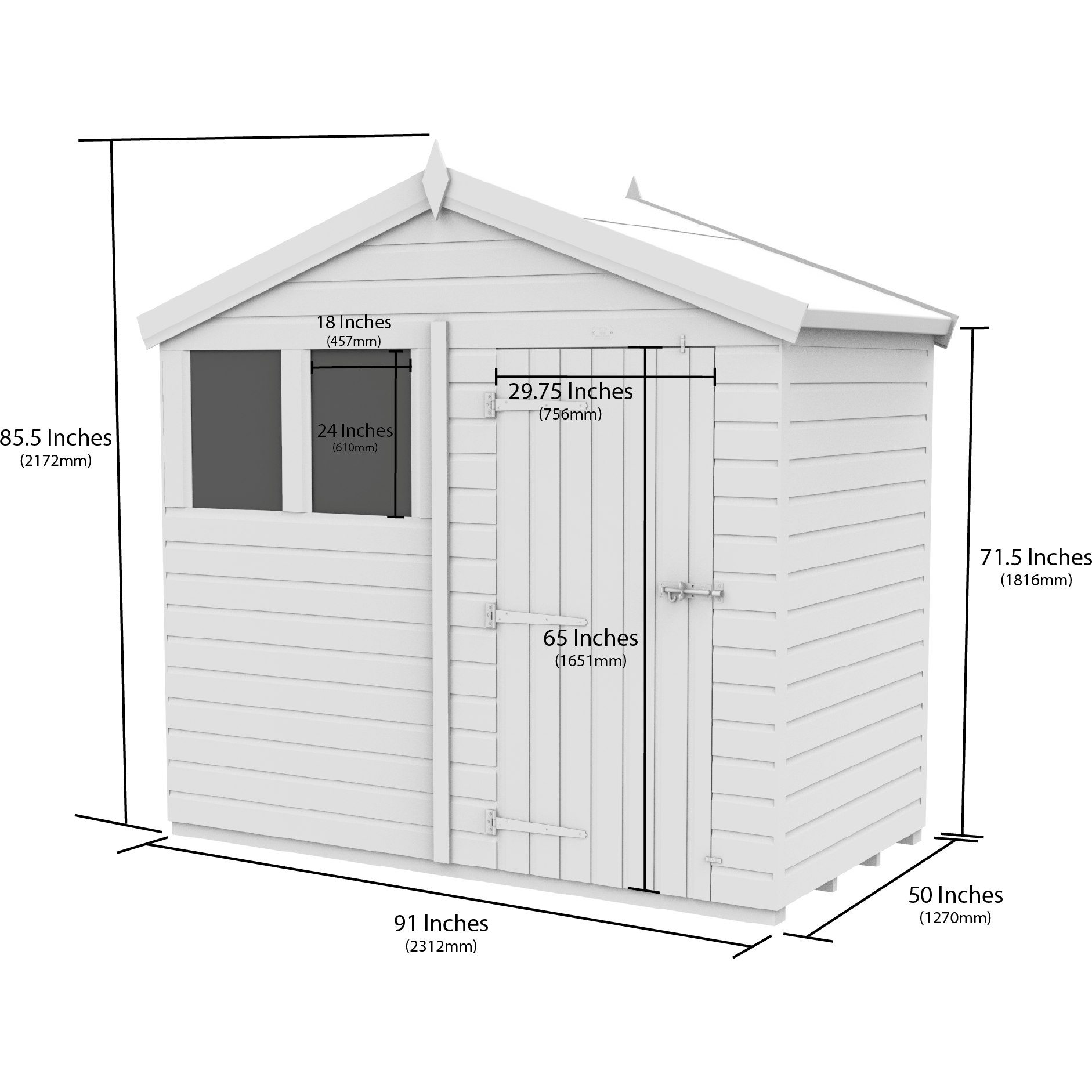 Total Sheds (8x4) Pressure Treated Apex Shed