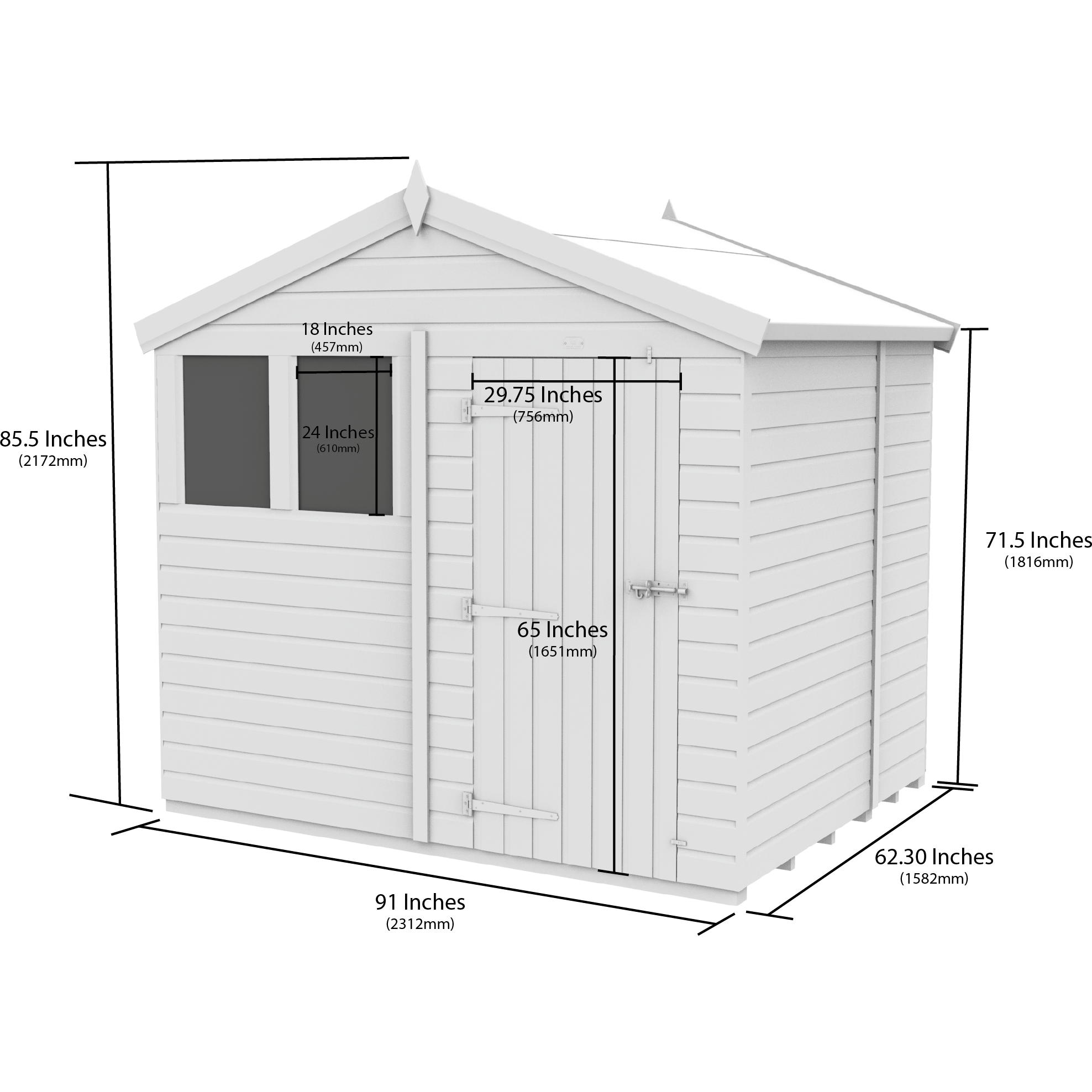 Total Sheds (8x5) Pressure Treated Apex Shed