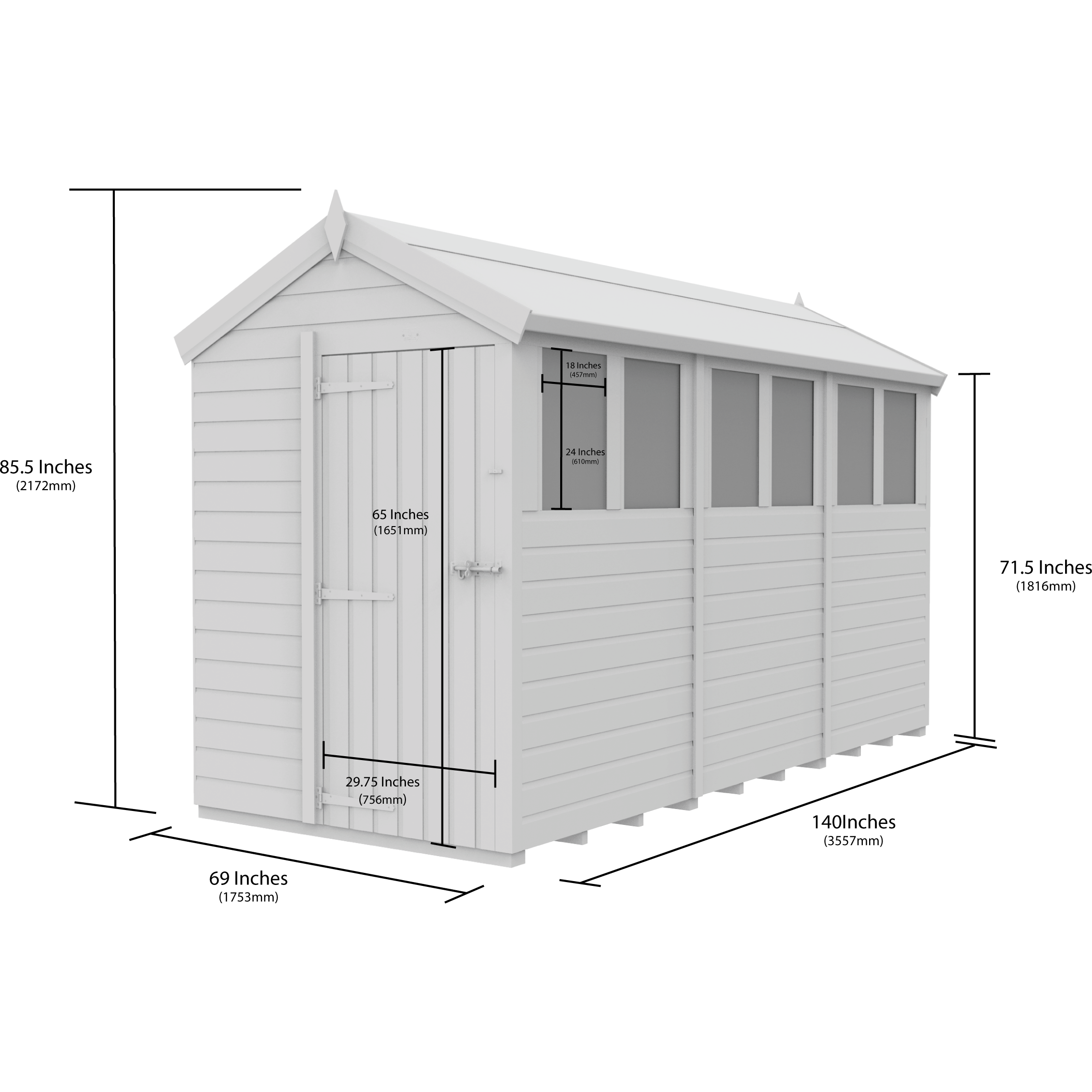Total Sheds (5x12) Pressure Treated Apex Shed