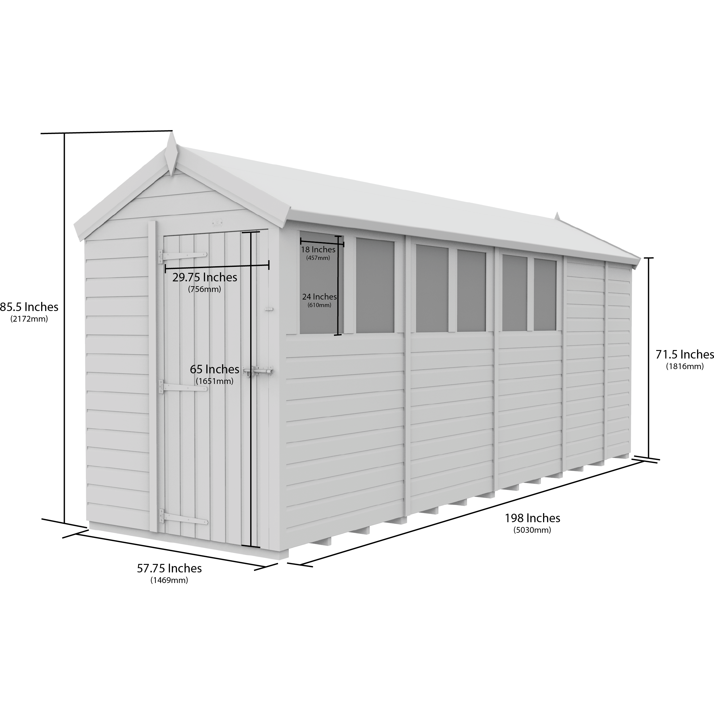 Total Sheds (5x17) Pressure Treated Apex Shed