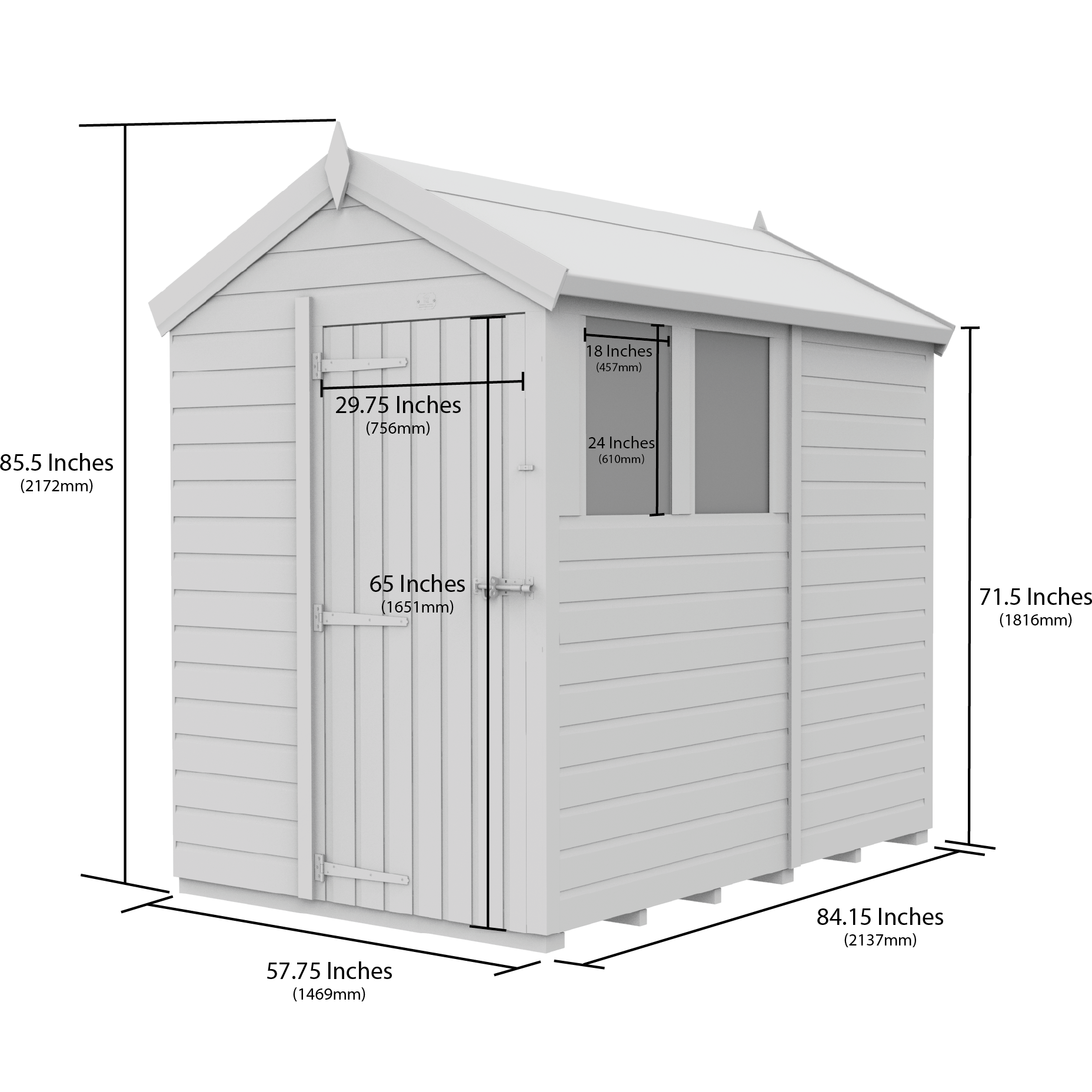 Total Sheds (5x7) Pressure Treated Apex Shed
