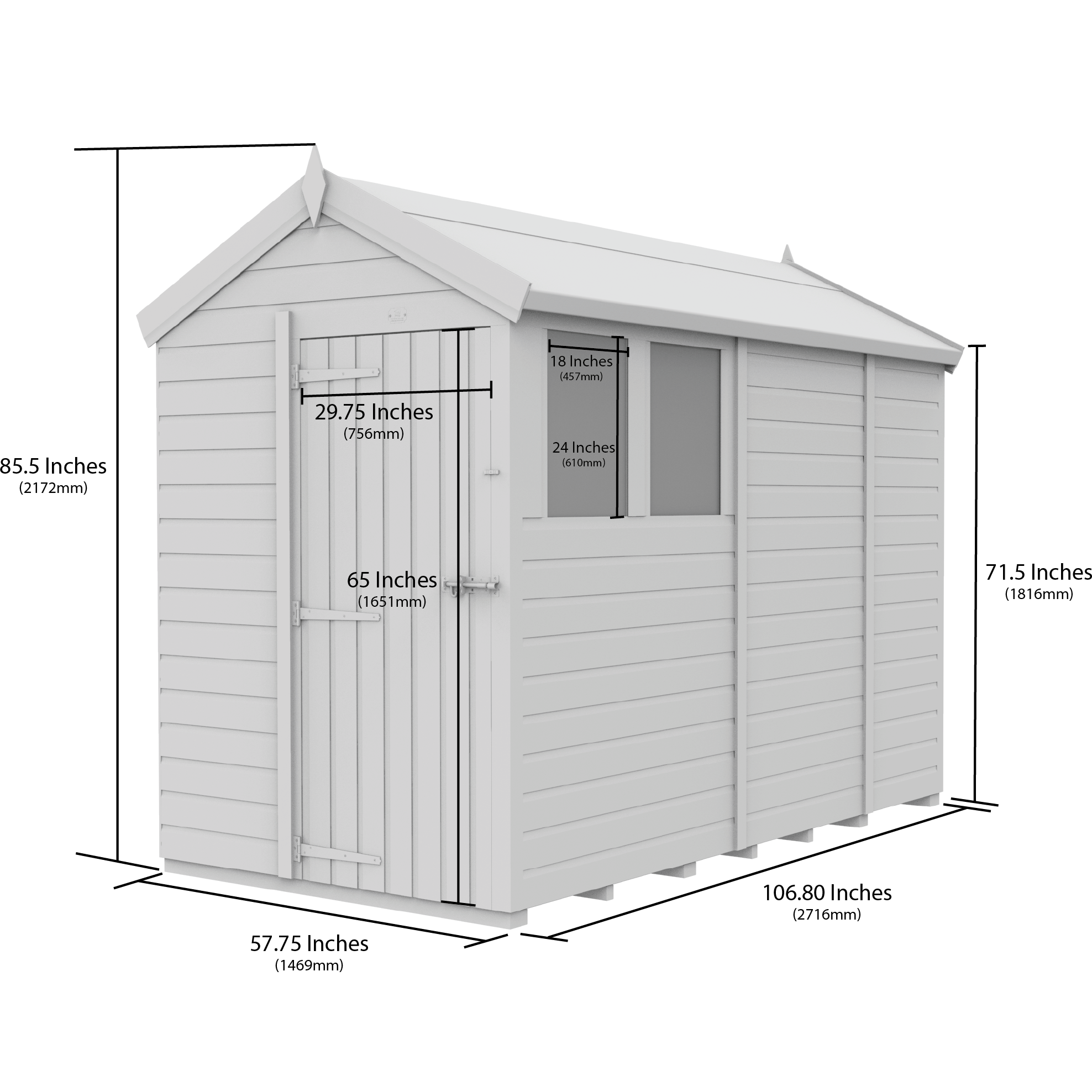 Total Sheds (5x9) Pressure Treated Apex Shed