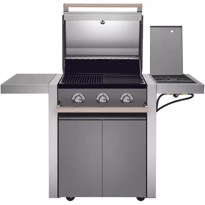 BeefEater 1500 3 Burner BBQ & Side Burner Trolley (BDM1530GA 5060569417409)