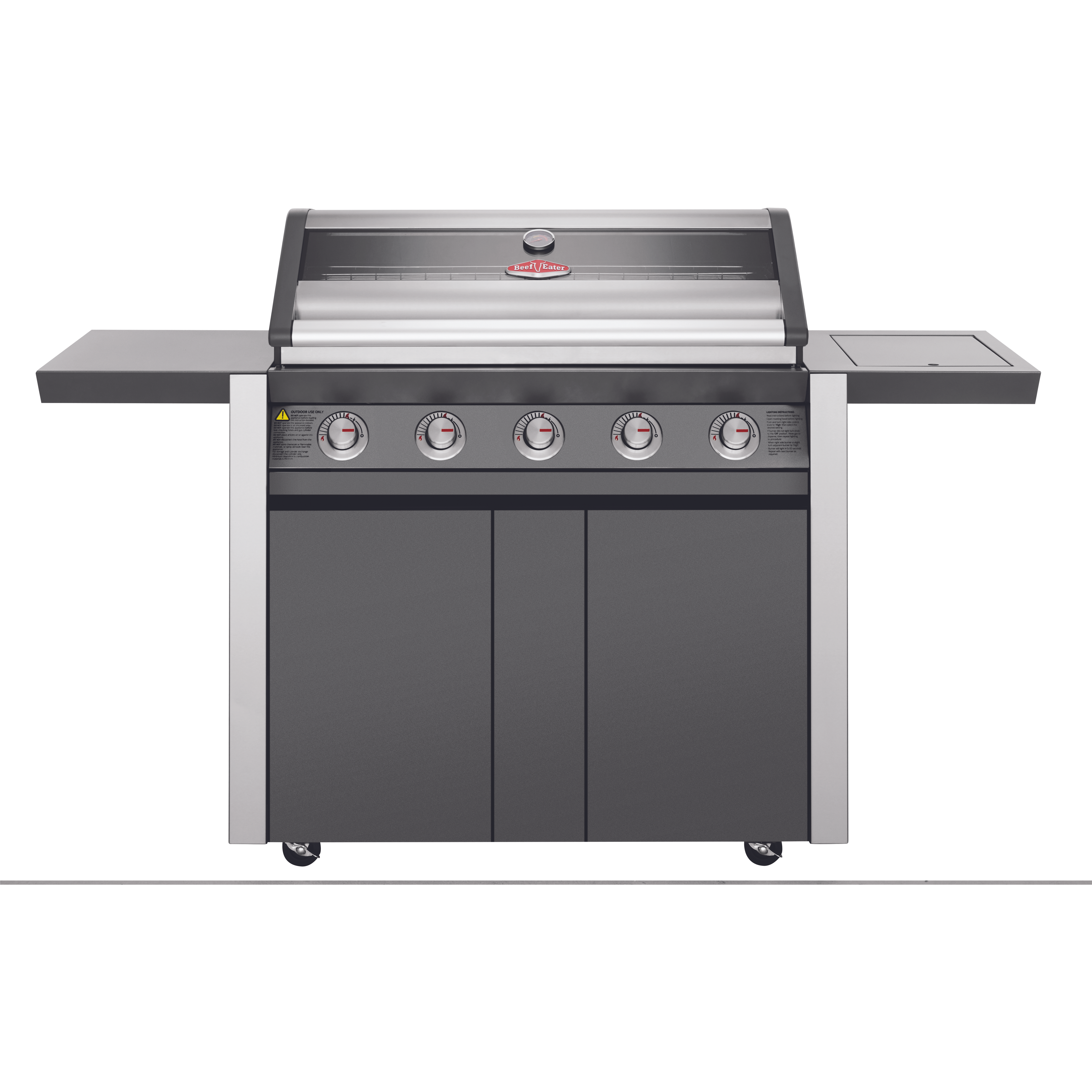BeefEater 1600E Series - 5 Burner BBQ & Side Burner Trolley (BMG1651BBE 5060912591350)