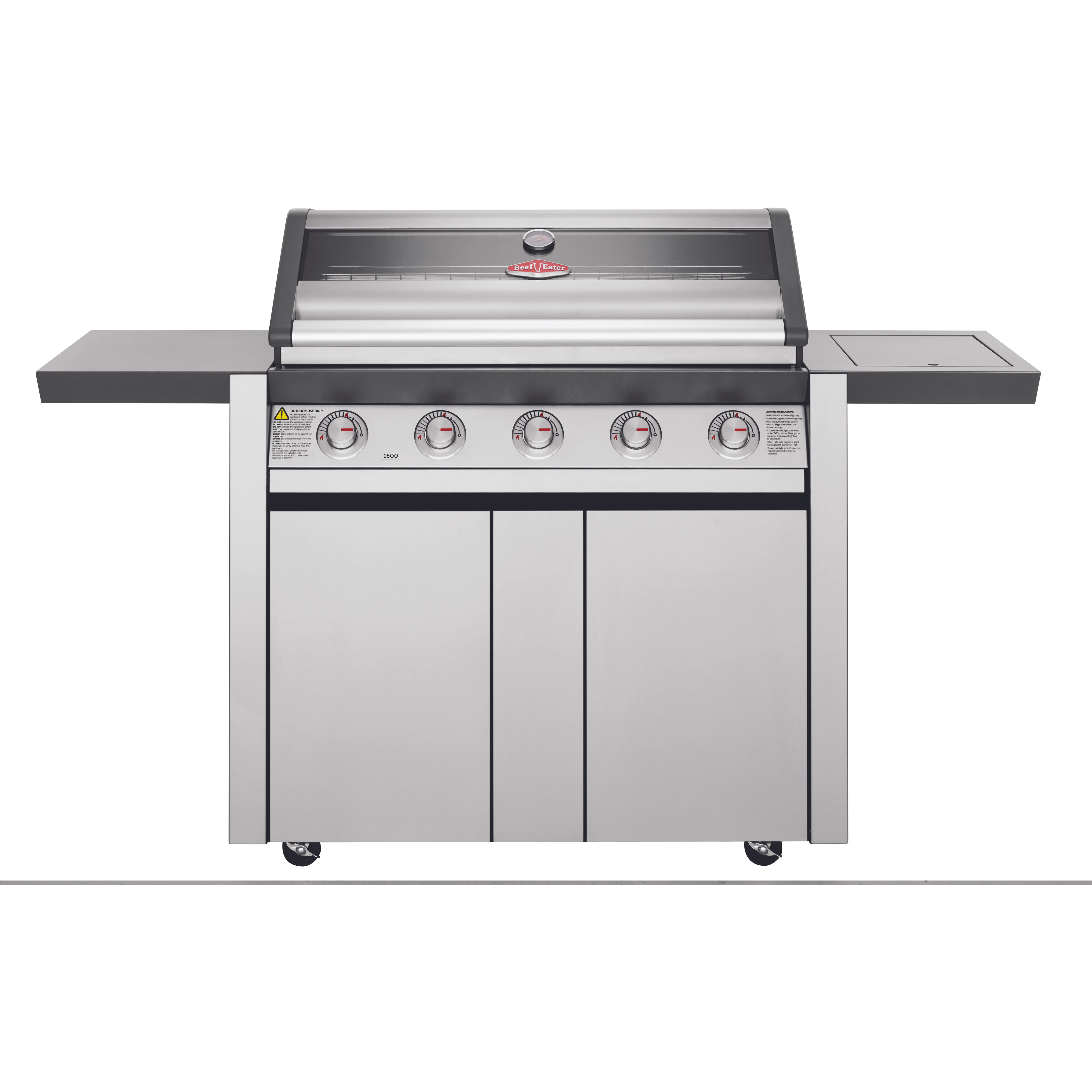 BeefEater 1600S Series - 5 Burner BBQ & Side Burner Trolley (BMG1651SBE 5060912591381)