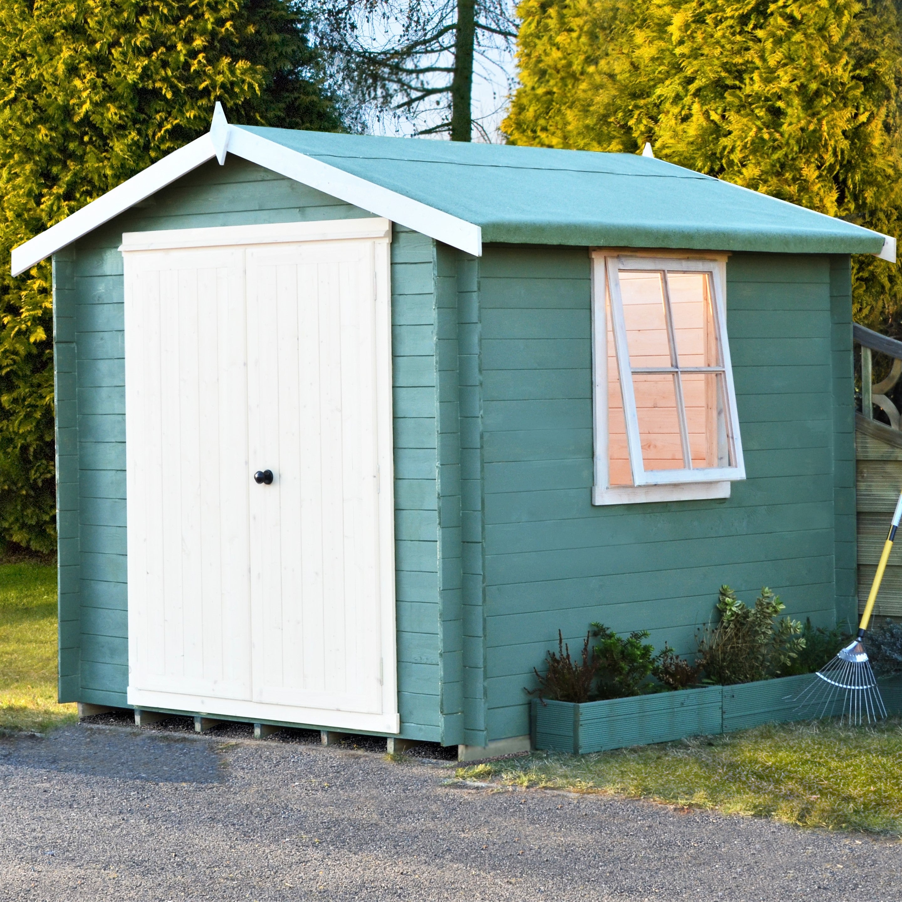 Shire Bradley 19mm Log Cabin (10x10) BRLY1010L19-1AA - Outside Store