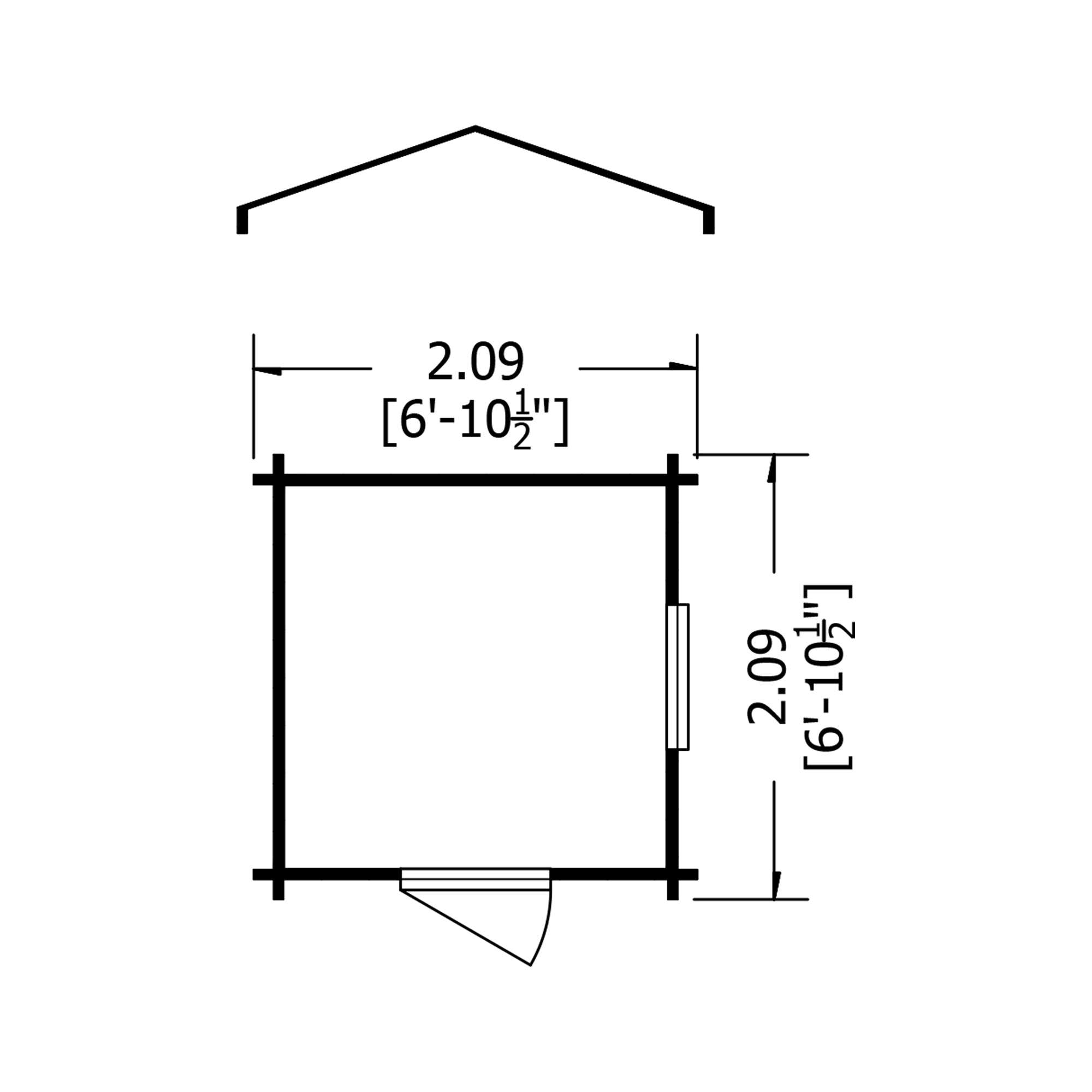 Shire Camelot 19mm Log Cabin (7x7) CAME0707L19-1AA 5060437984422 - Outside Store