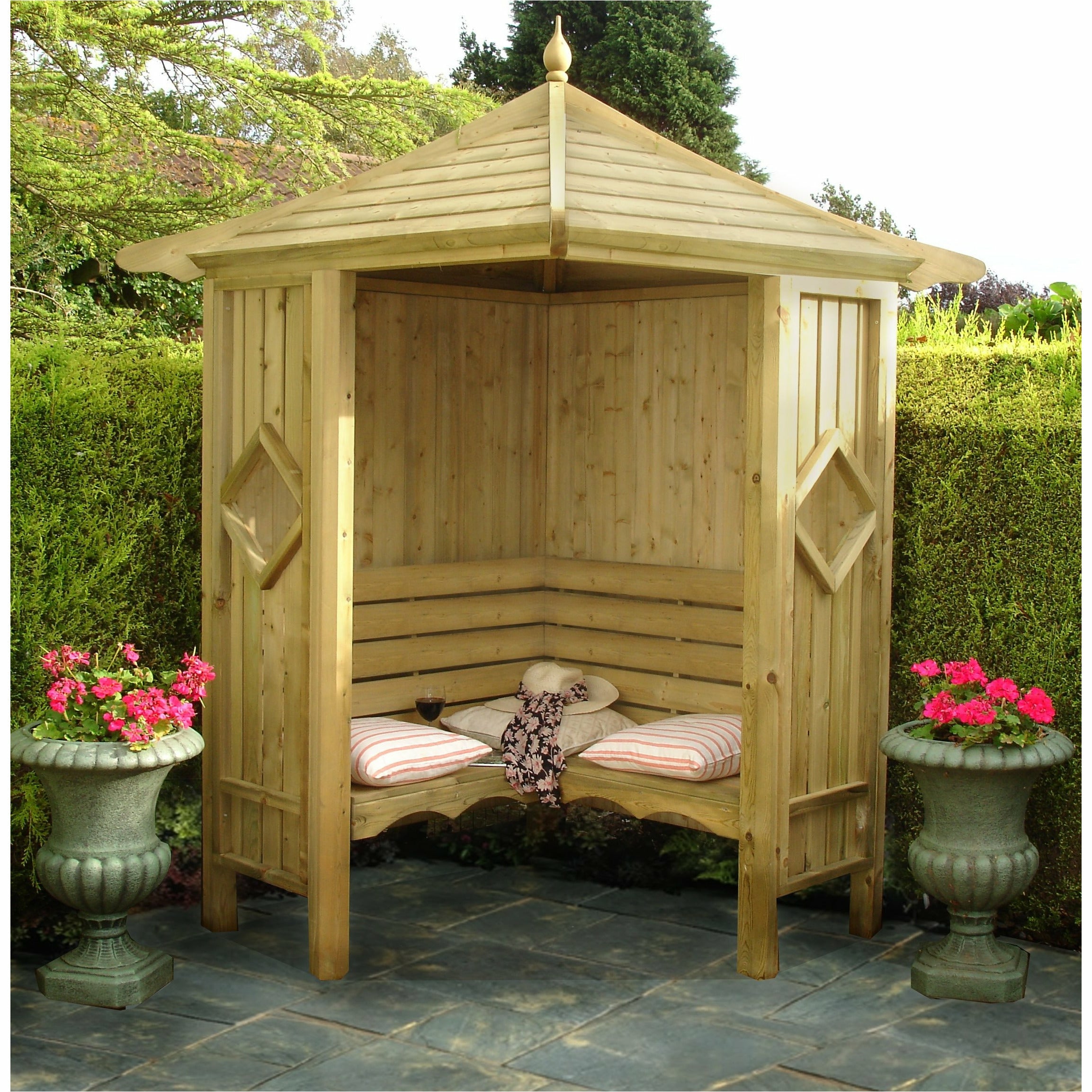 Shire Pressure Treated Corner Arbour CNAR0404PSL-1AA 5060437982220 - Outside Store