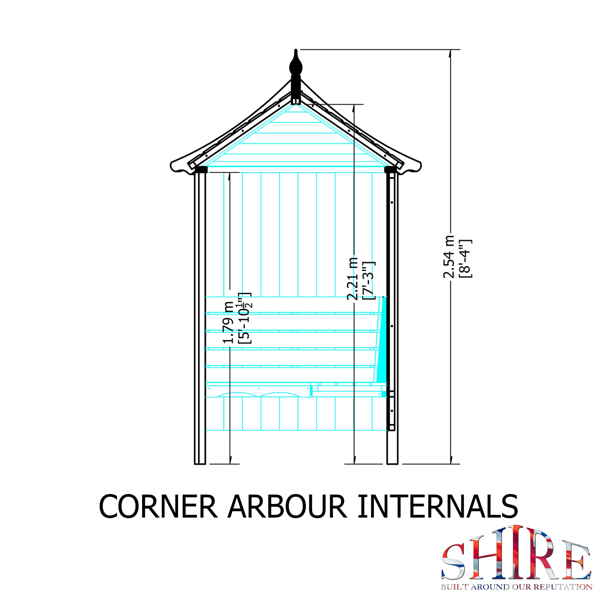 Shire Pressure Treated Corner Arbour CNAR0404PSL-1AA 5060437982220 - Outside Store