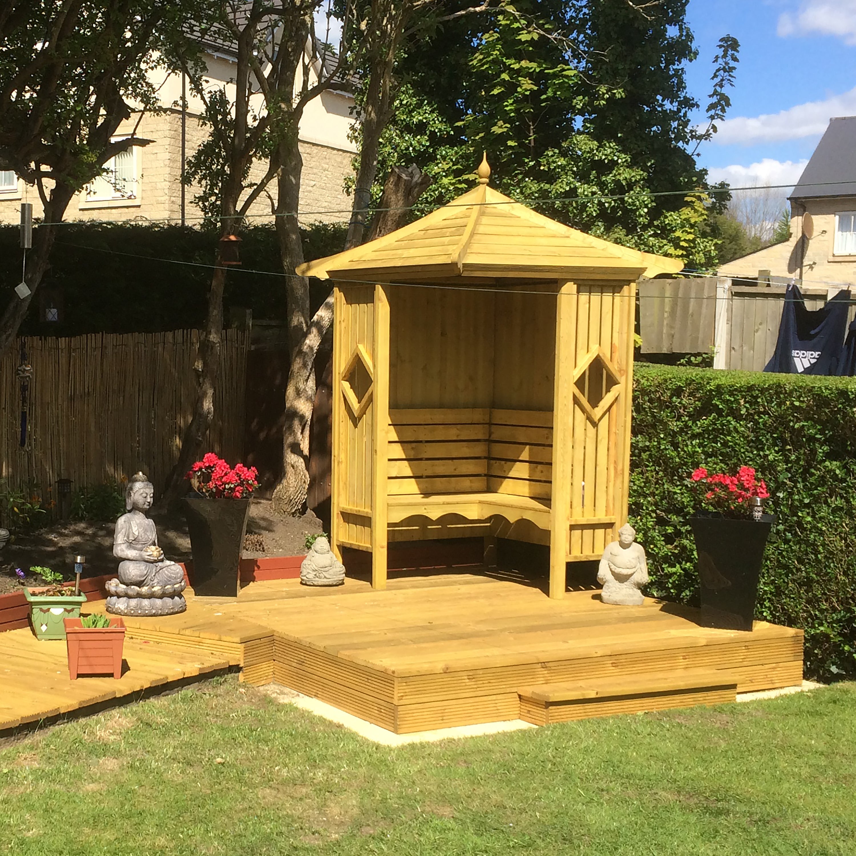 Shire Pressure Treated Corner Arbour CNAR0404PSL-1AA 5060437982220 - Outside Store